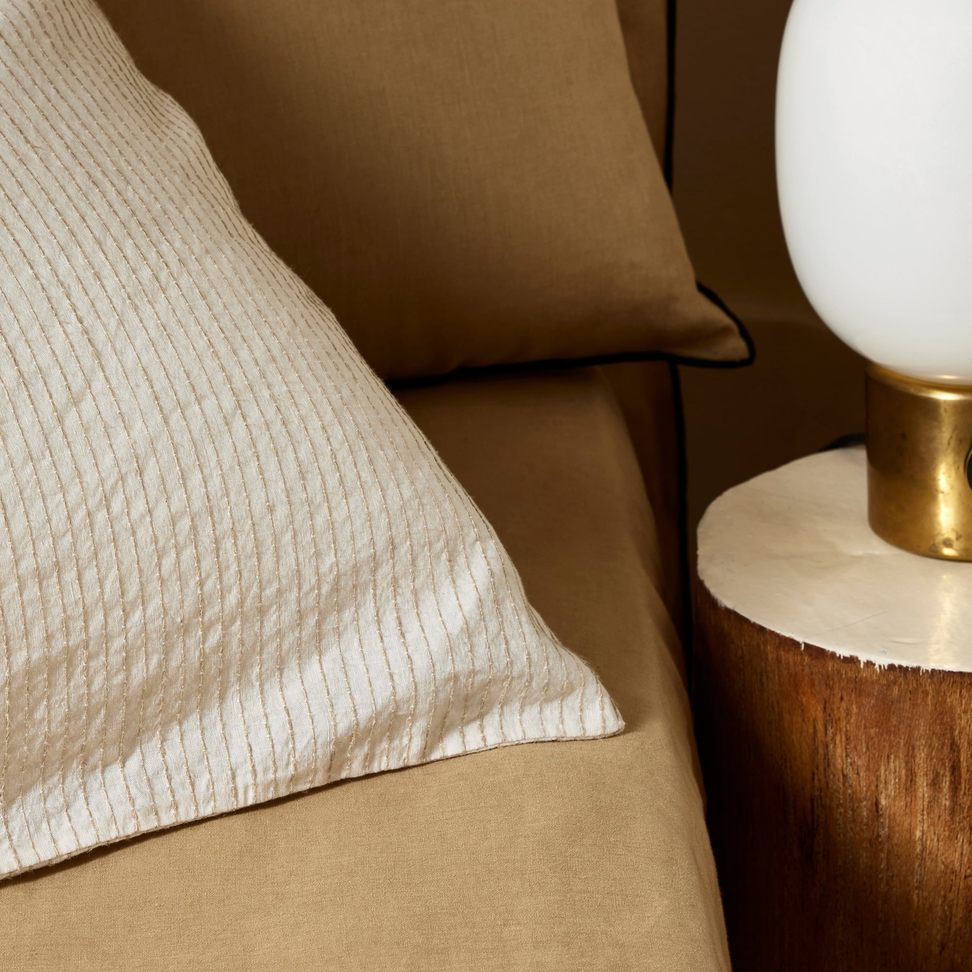 Lot de 2 taies d'oreiller ELIE ivoire et naturel