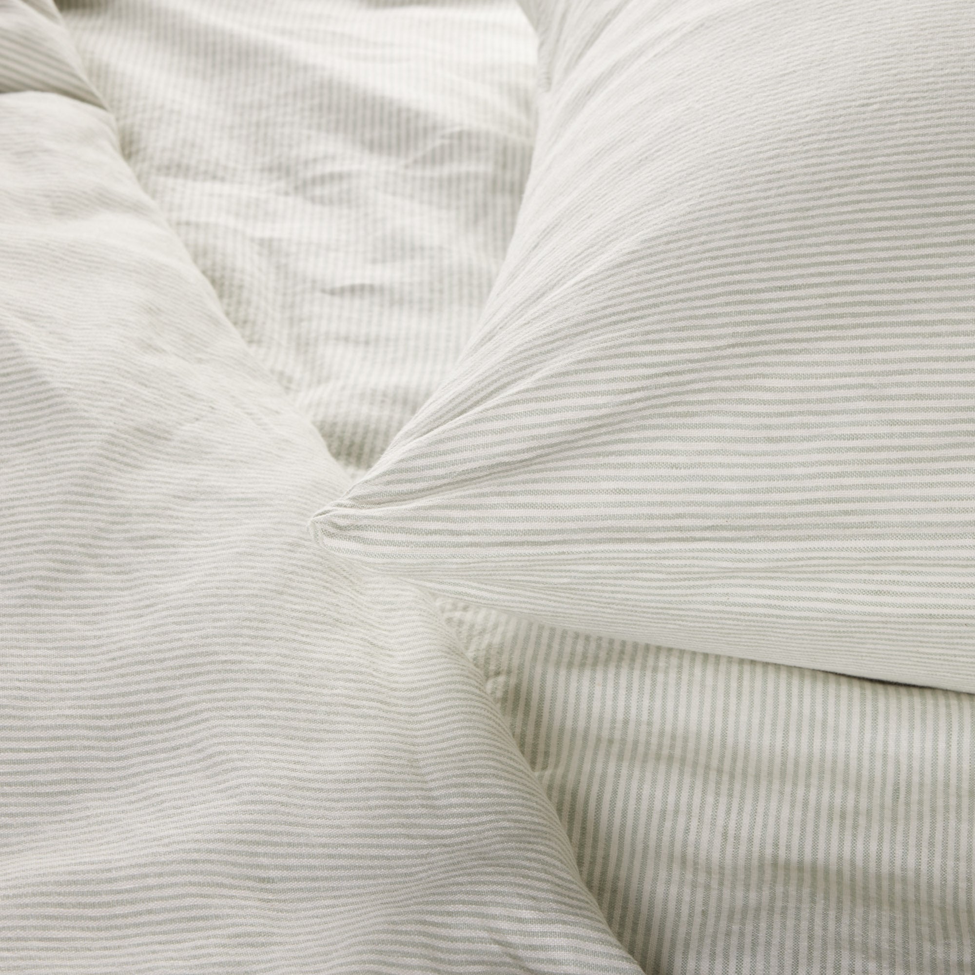 Lot de 2 taies d'oreiller FINEA ivoire et vert de gris