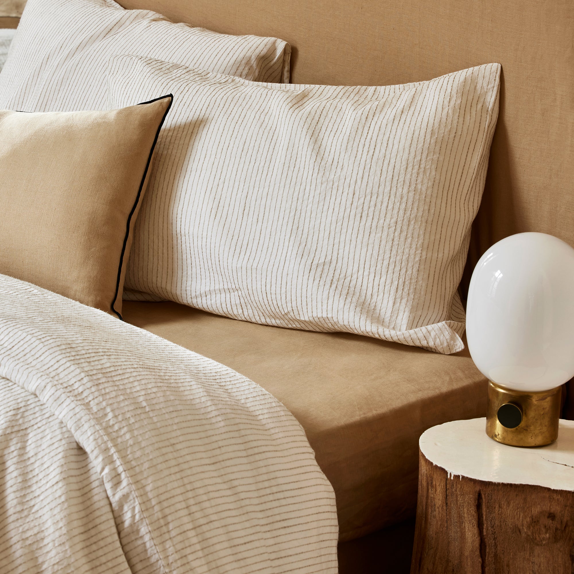 Parure de lit Elie ivoire et naturel