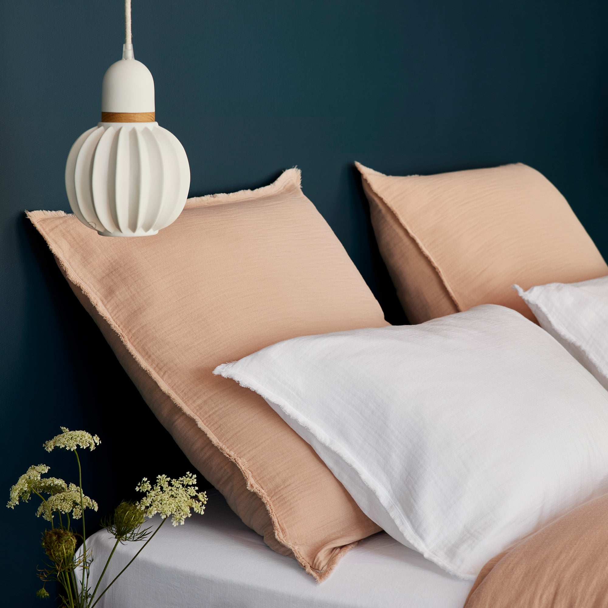 Parure de lit LOU pêche rosé