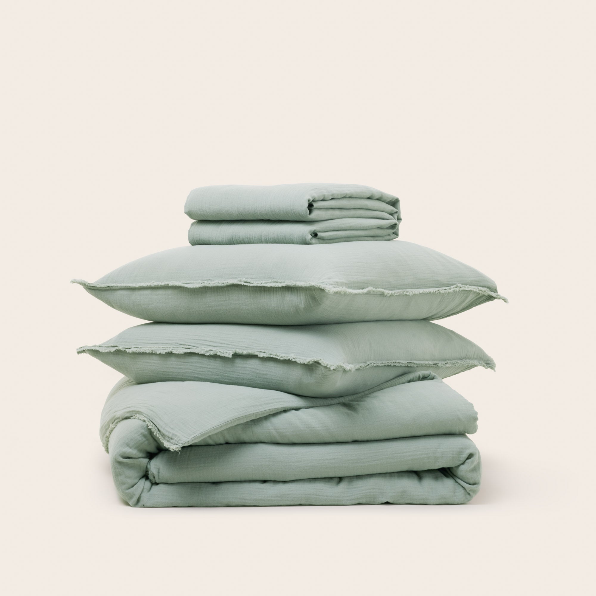 Parure de lit LOU sauge