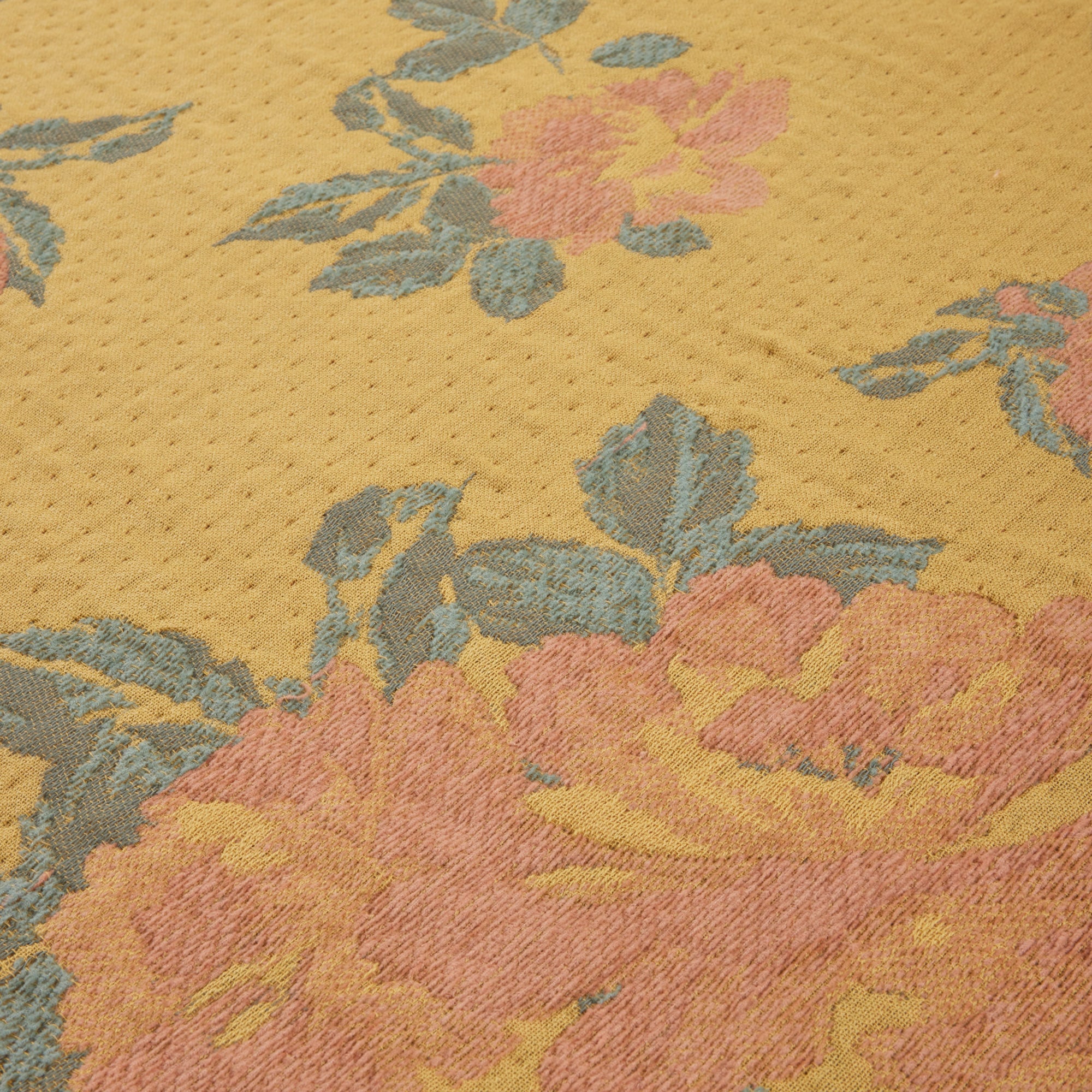 Plaid FLORENTINA jaune et rose