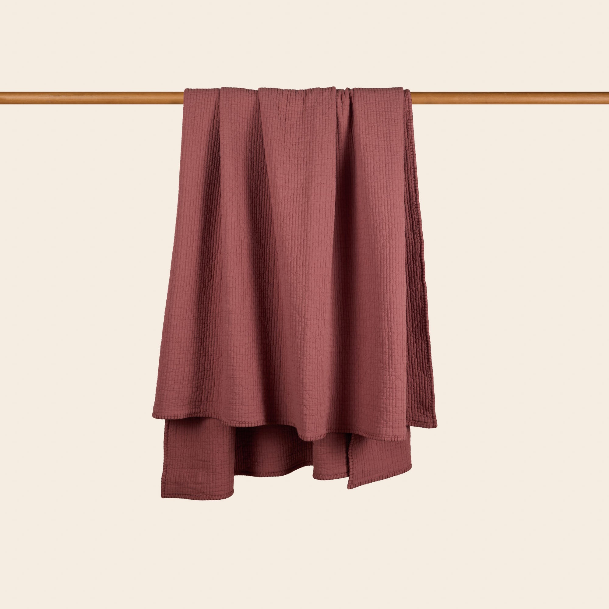 Plaid ILARIO terracotta et feston