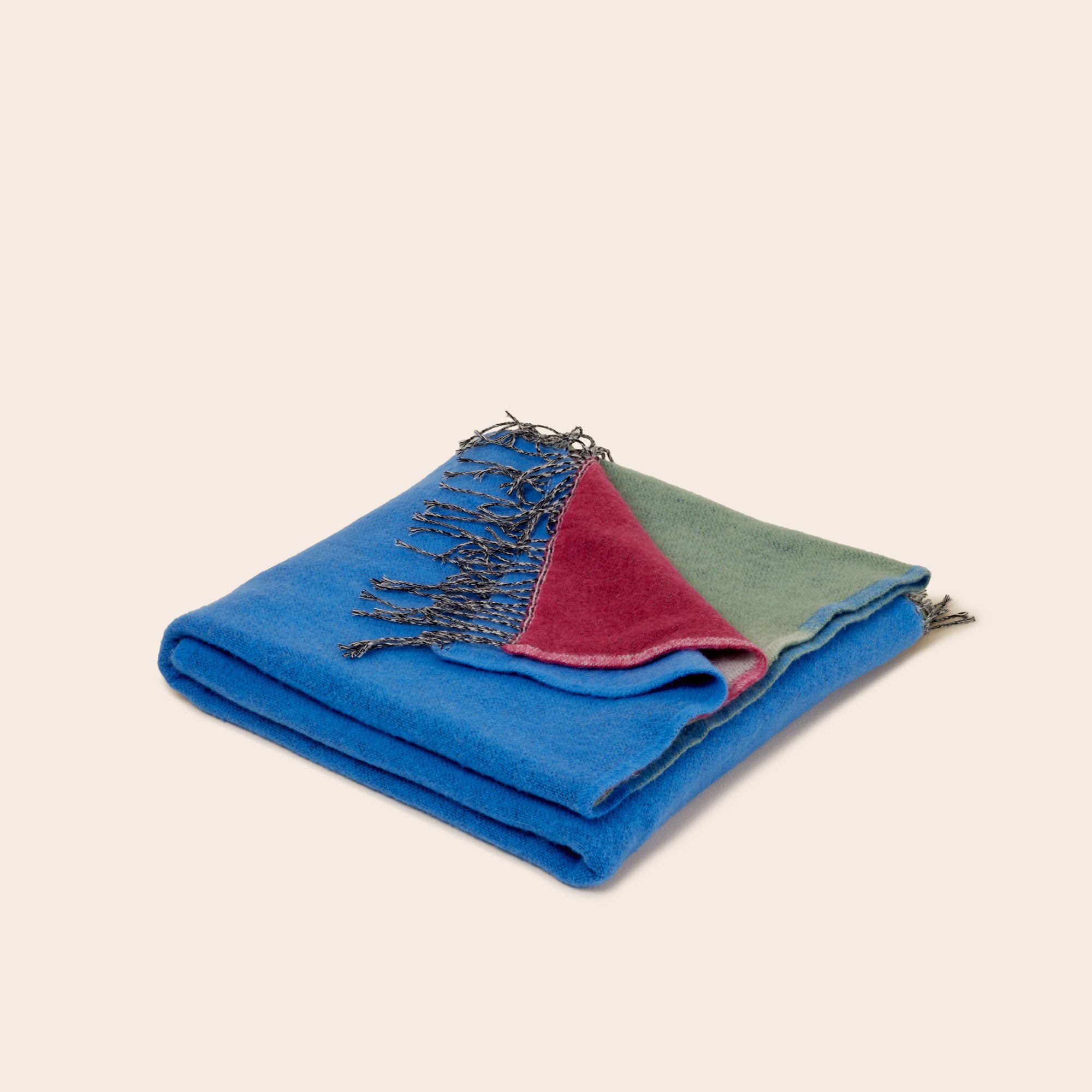 Plaid NELLE bleu à 3 coloris multiples