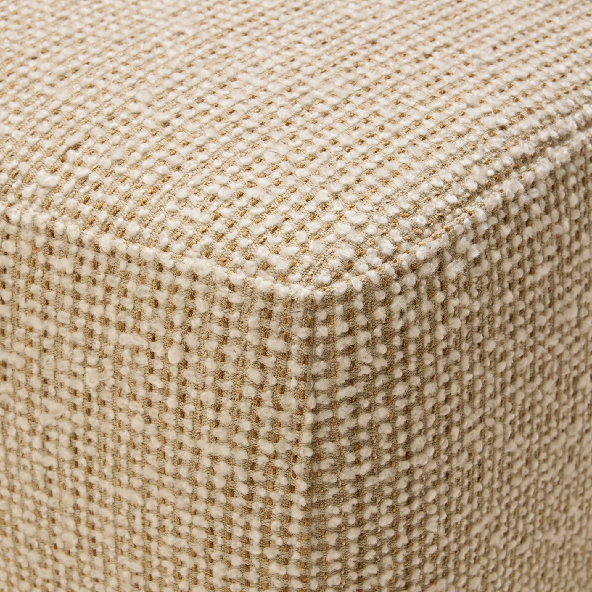 Pouf ARNEL pietro ivoire et naturel