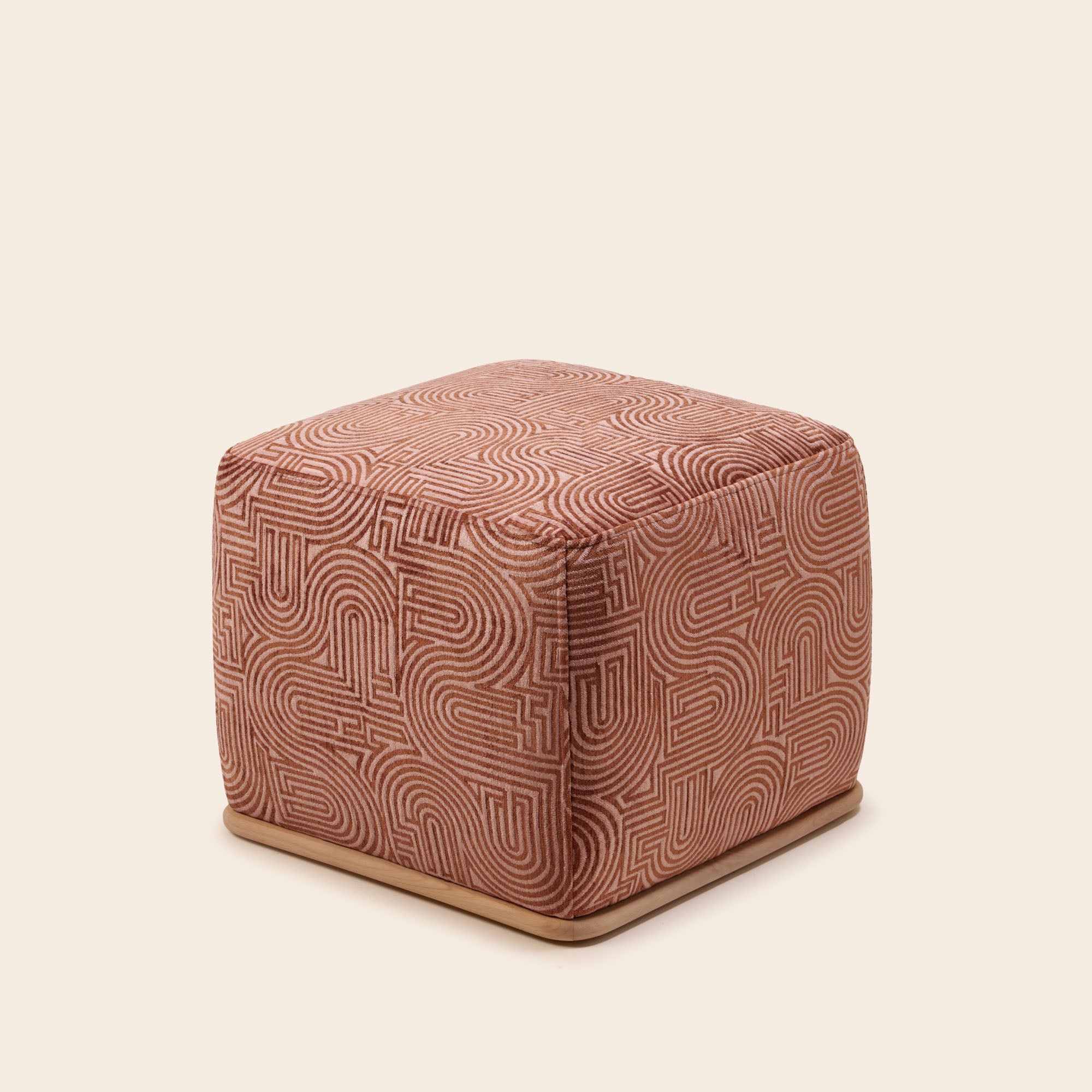 ARNEL pouf klark rosa pesca caramello