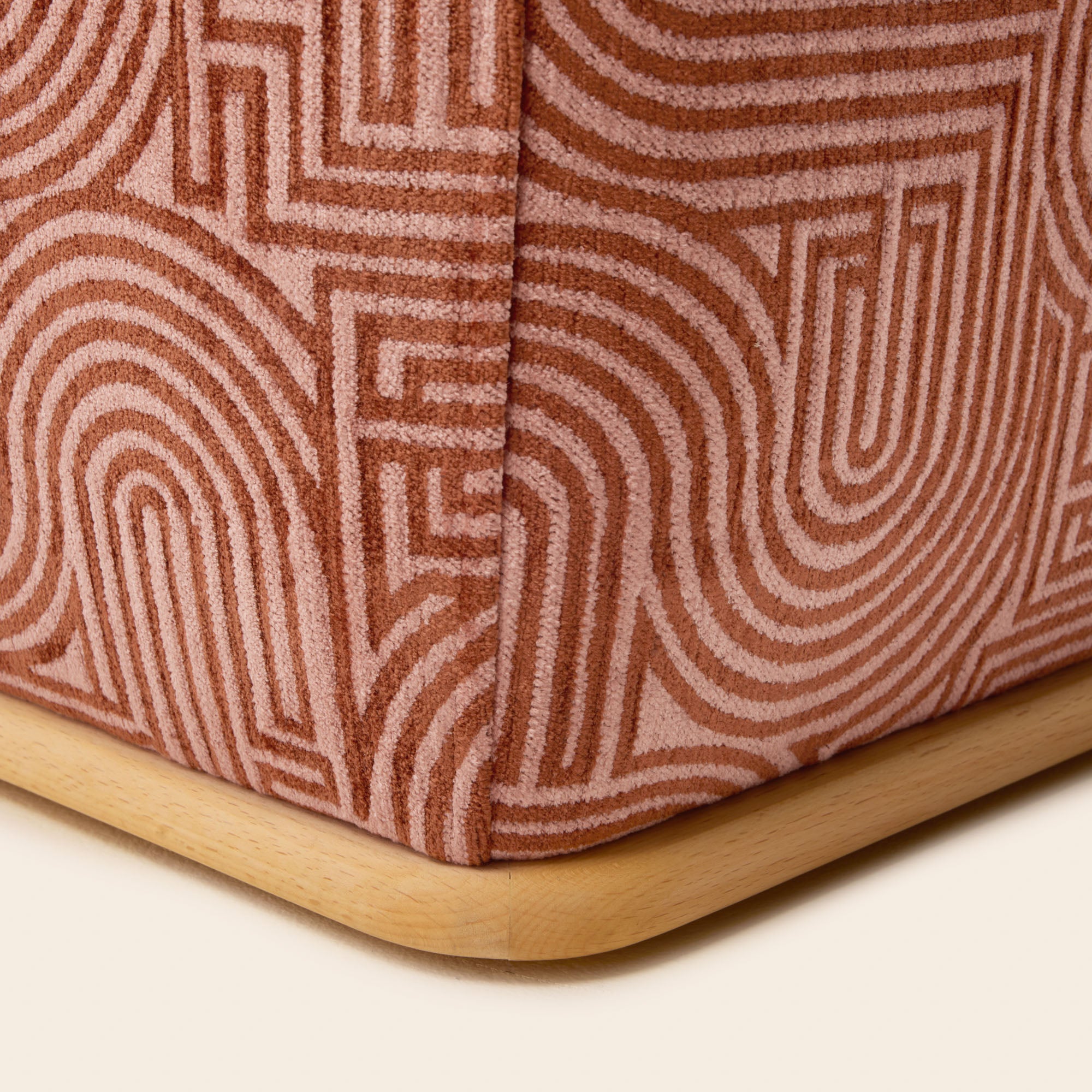 ARNEL pouf klark rosa pesca caramello