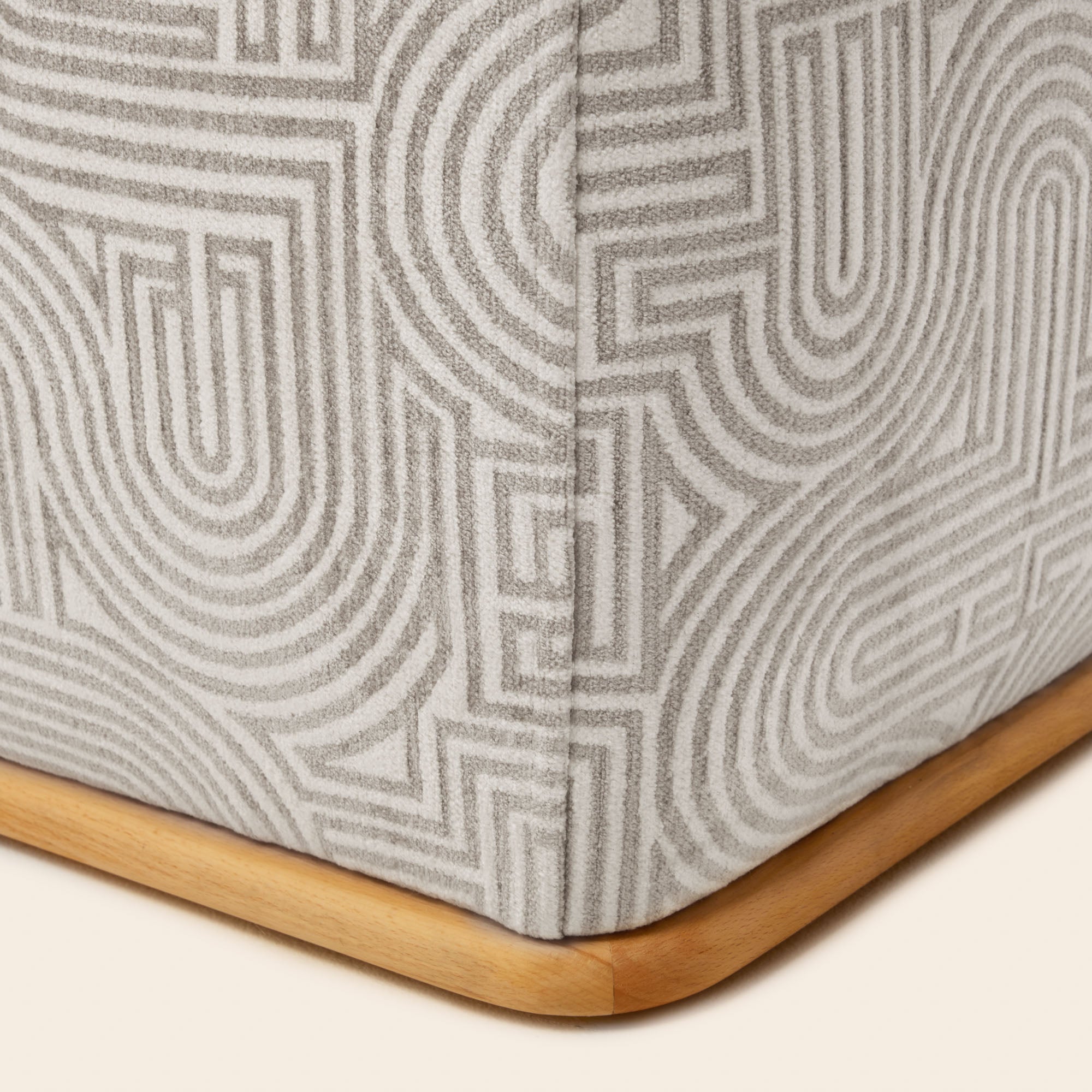 Pouf ARNEL bianco klark e naturale
