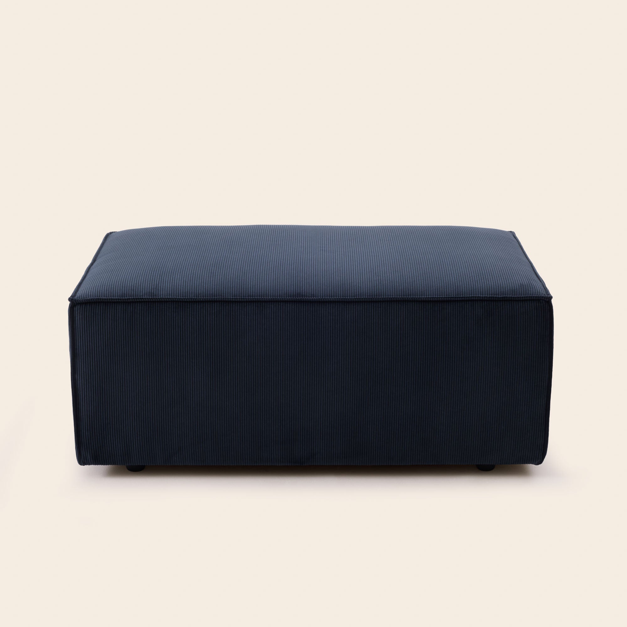 Pouf DYONIS in velluto a coste blu notte