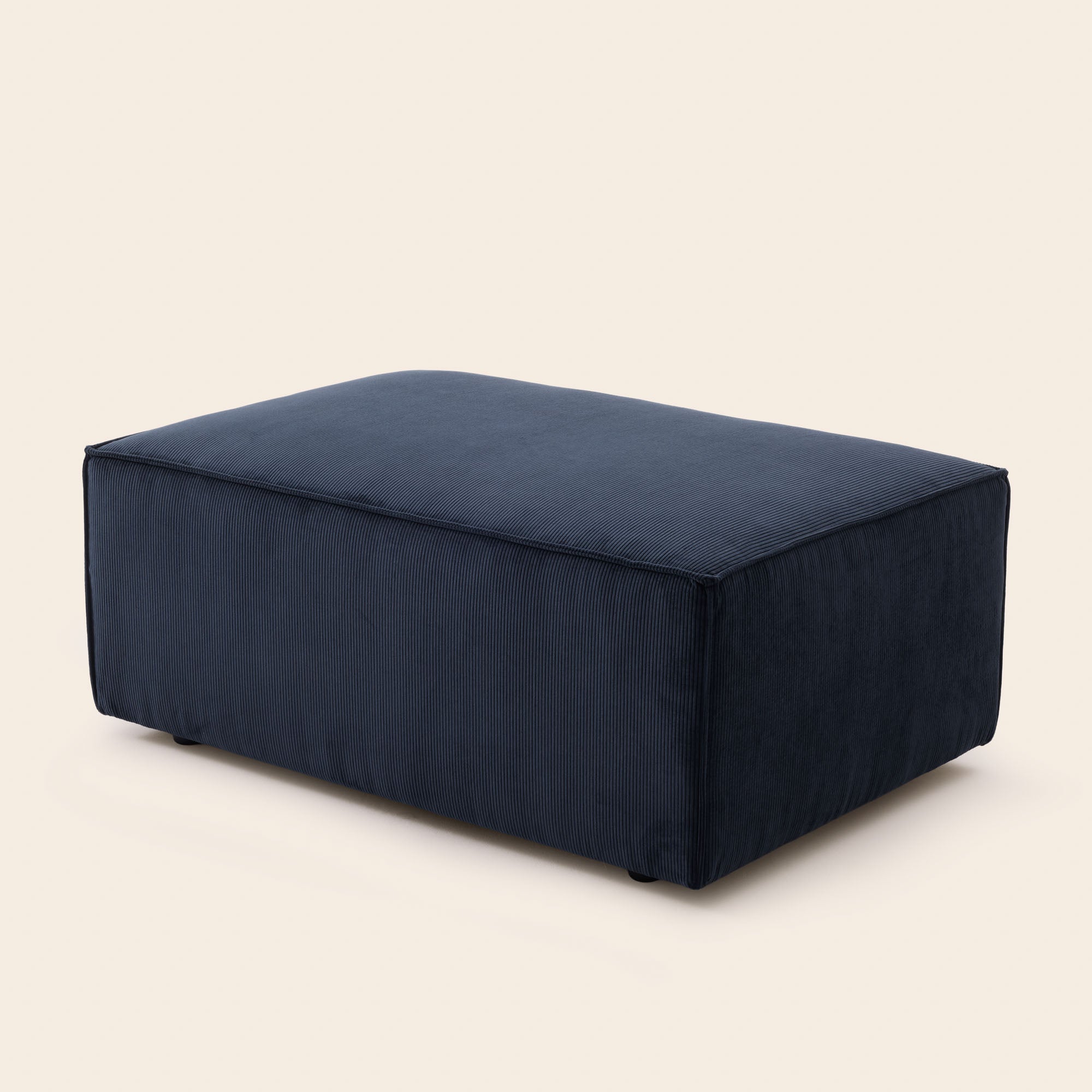 Pouf DYONIS in velluto a coste blu notte