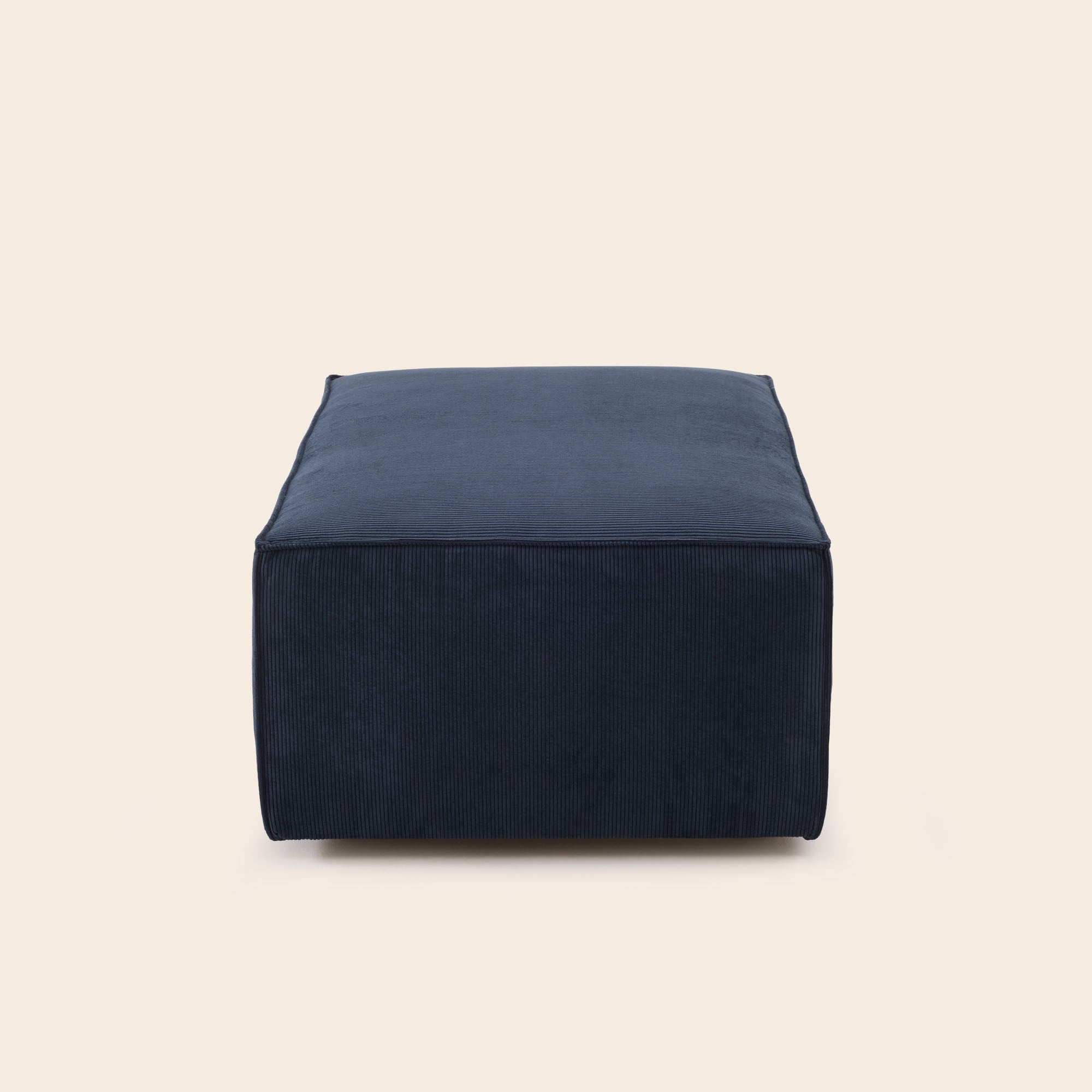 Pouf DYONIS in velluto a coste blu notte