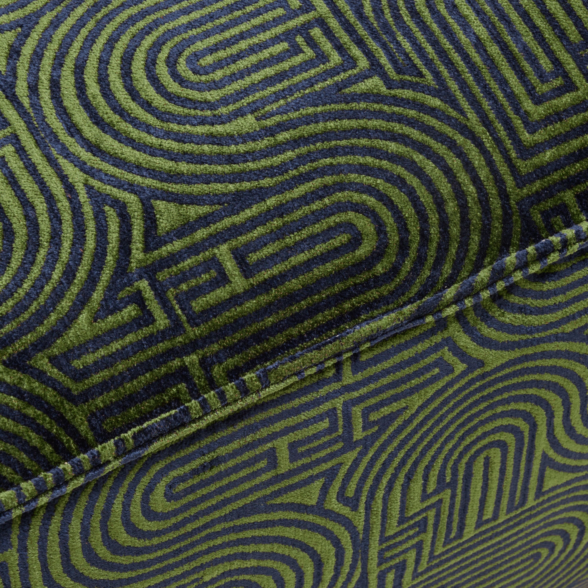 Pouf DYONIS klark bleu nuit et vert olive