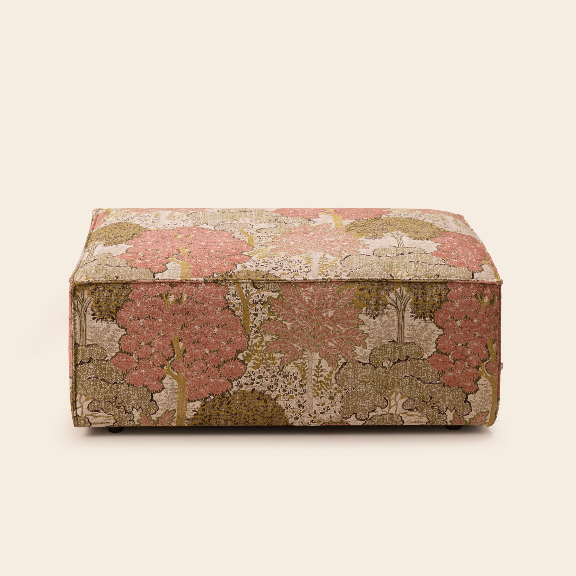 Pouf DYONIS naturale e rosa arancio