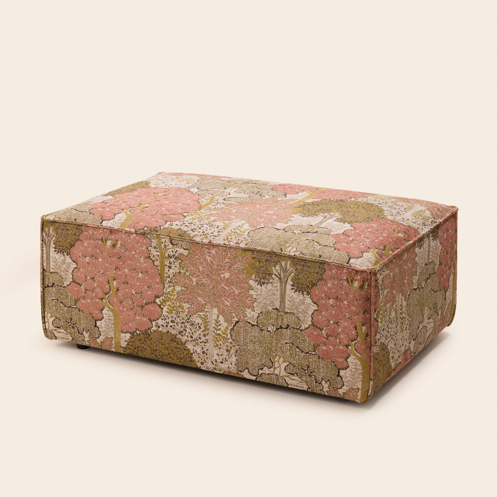 Naturel en oranjeroze DYONIS poef