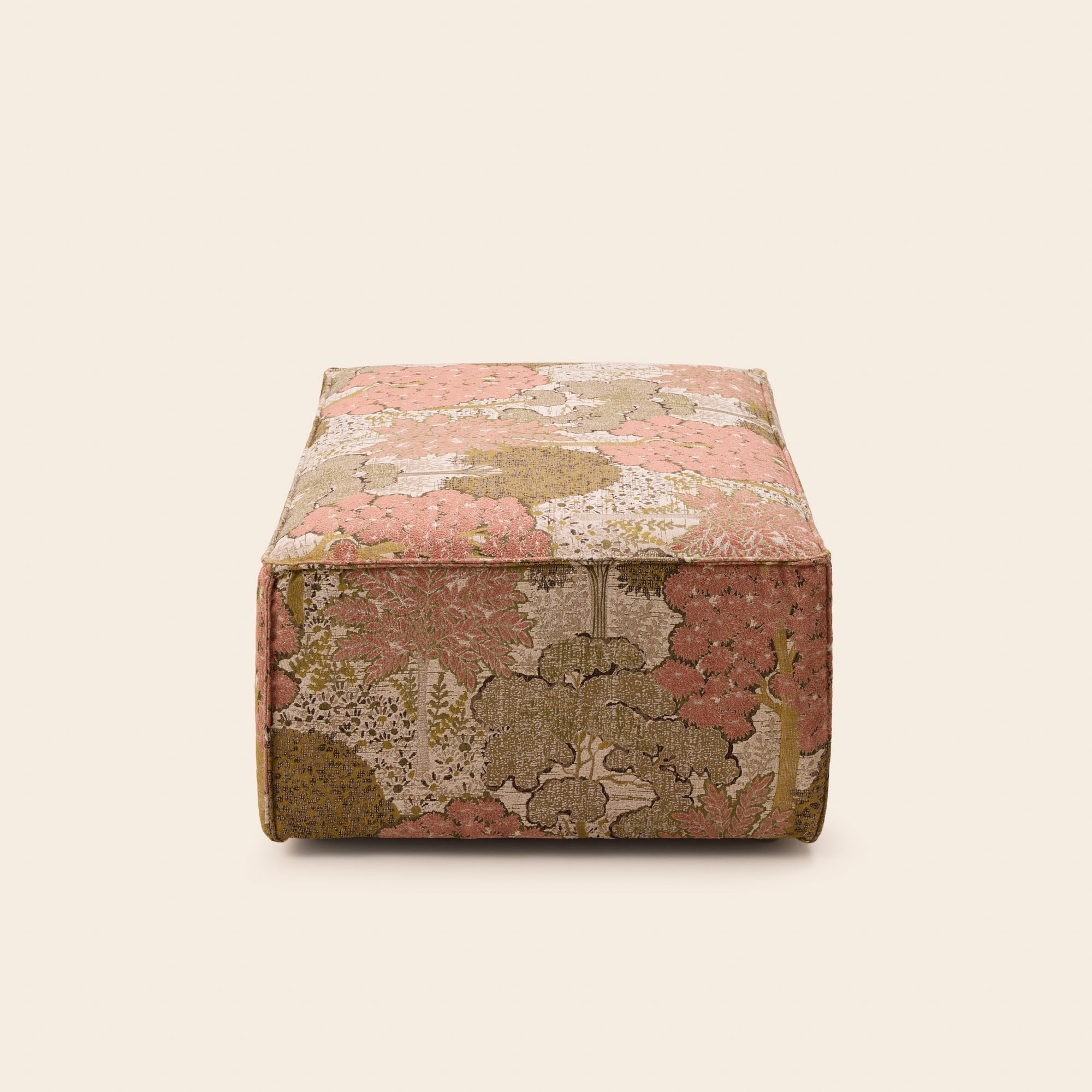 Pouf DYONIS naturale e rosa arancio