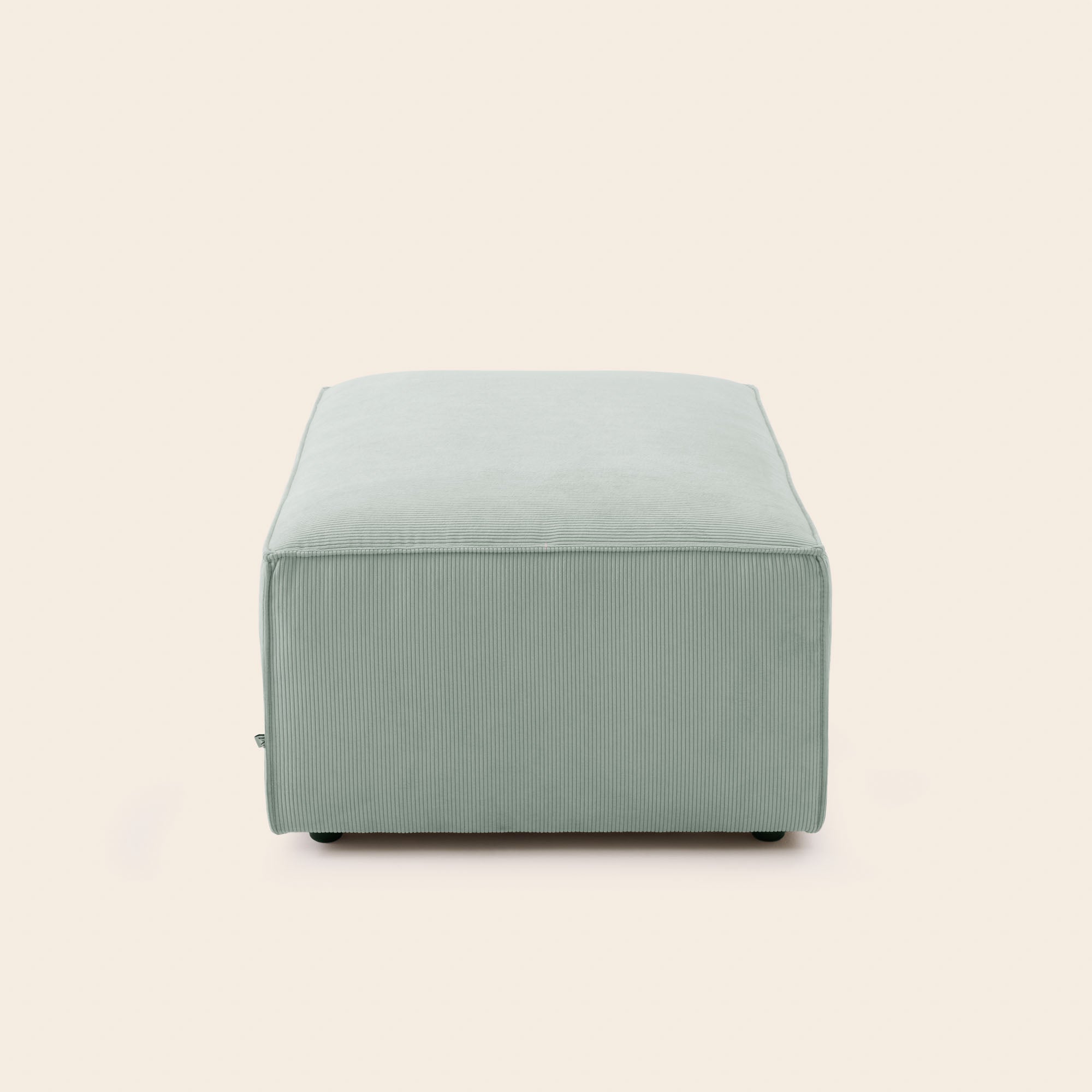 Pouf DYONIS in velluto a coste grigio verde