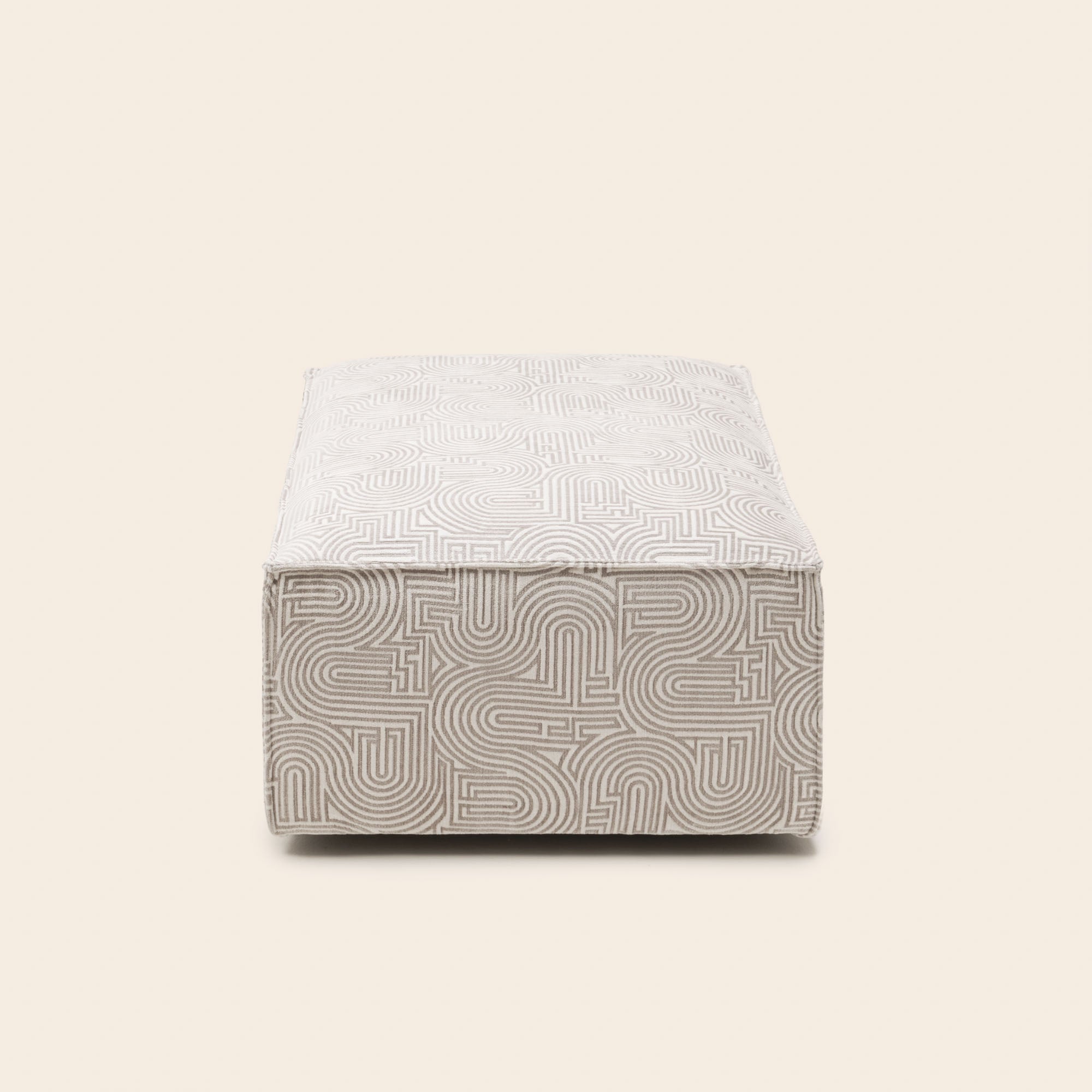 Pouf DYONIS klark blanc et naturel