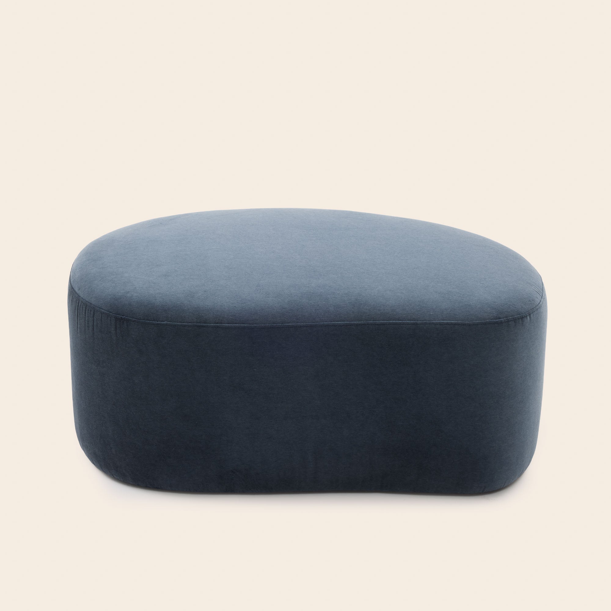 JULIKA Pouf graublauer Samt