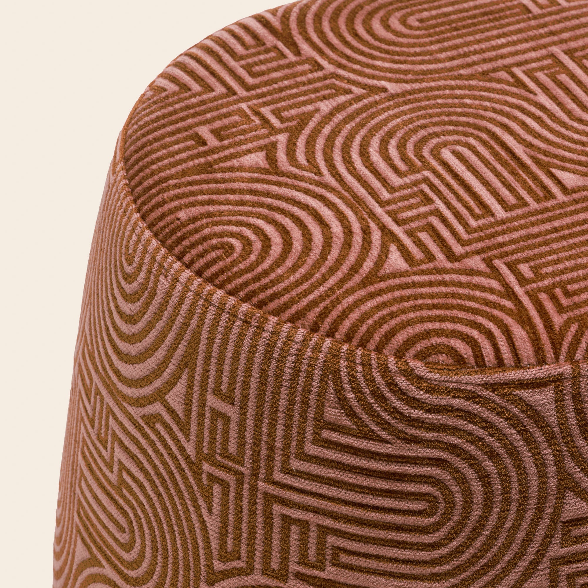 Pouf LEAH rosa e caramello
