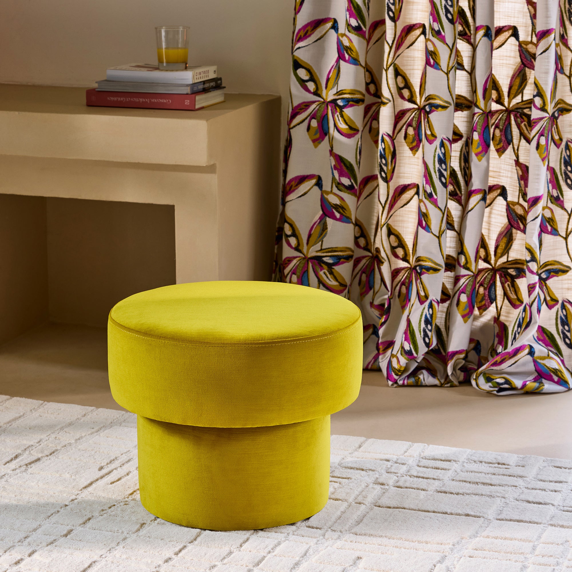Pouf POPPIE dalila jaune sulfure