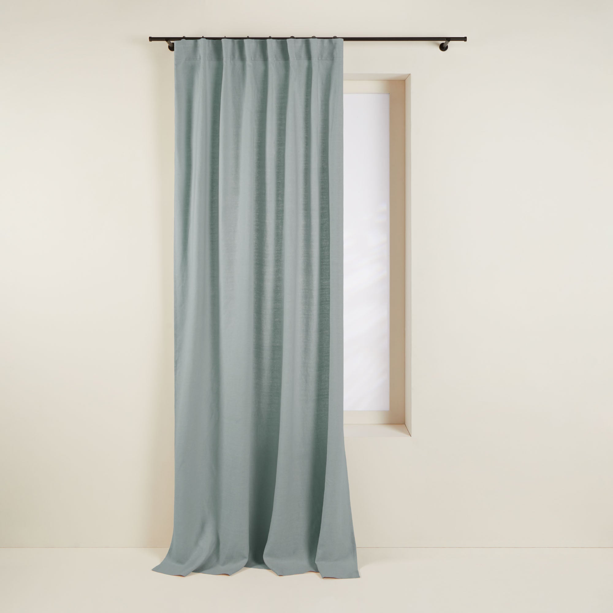 Rideau à galon fronceur AUBIN vert de gris
