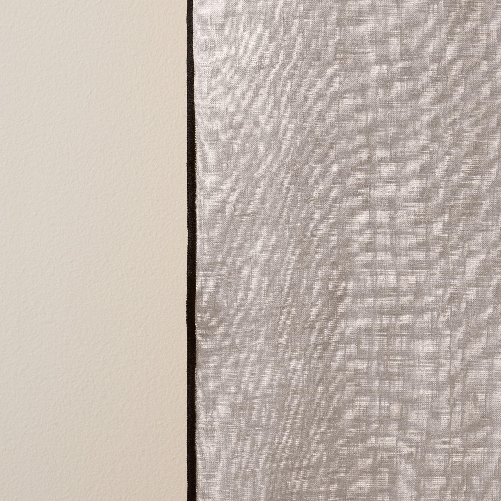 Rideau à galon fronceur CARLINA ficelle et bourdon noir