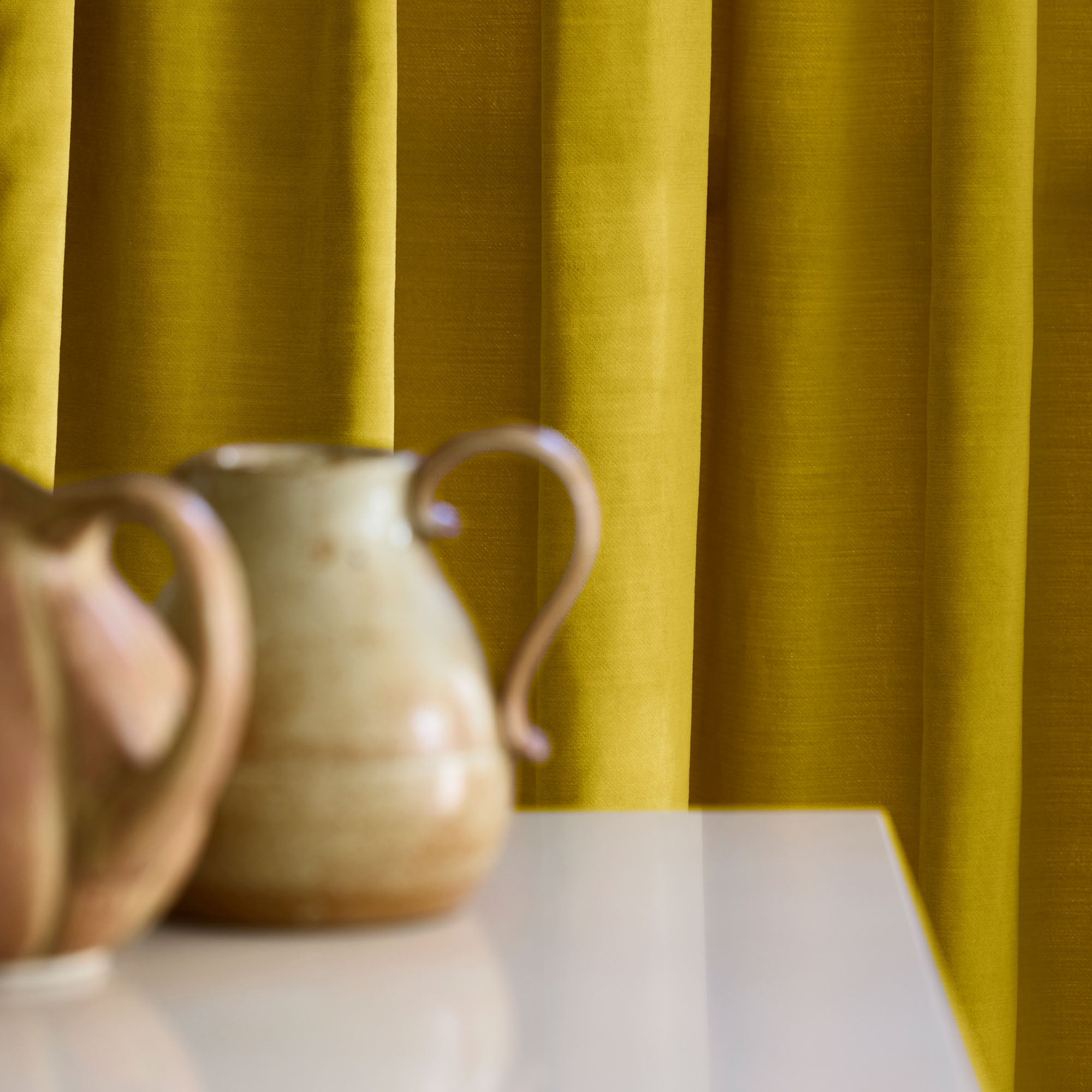 Rideau à galon fronceur DALILA jaune sulfure