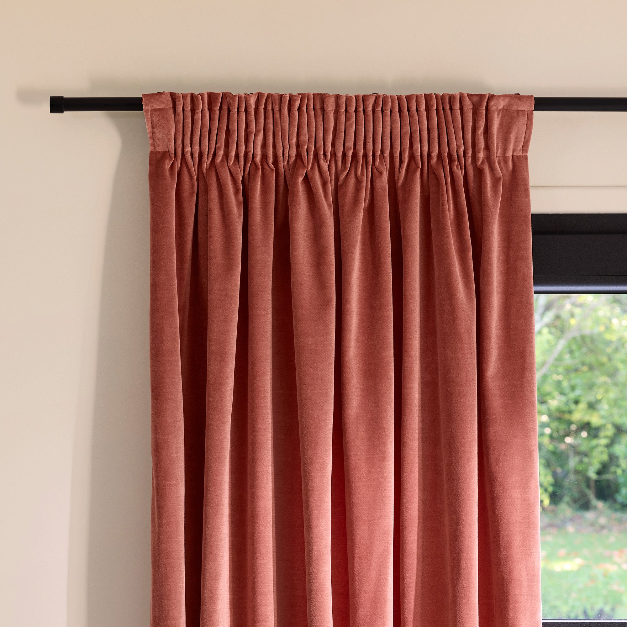 Rideau à galon fronceur DALILA pêche rosé
