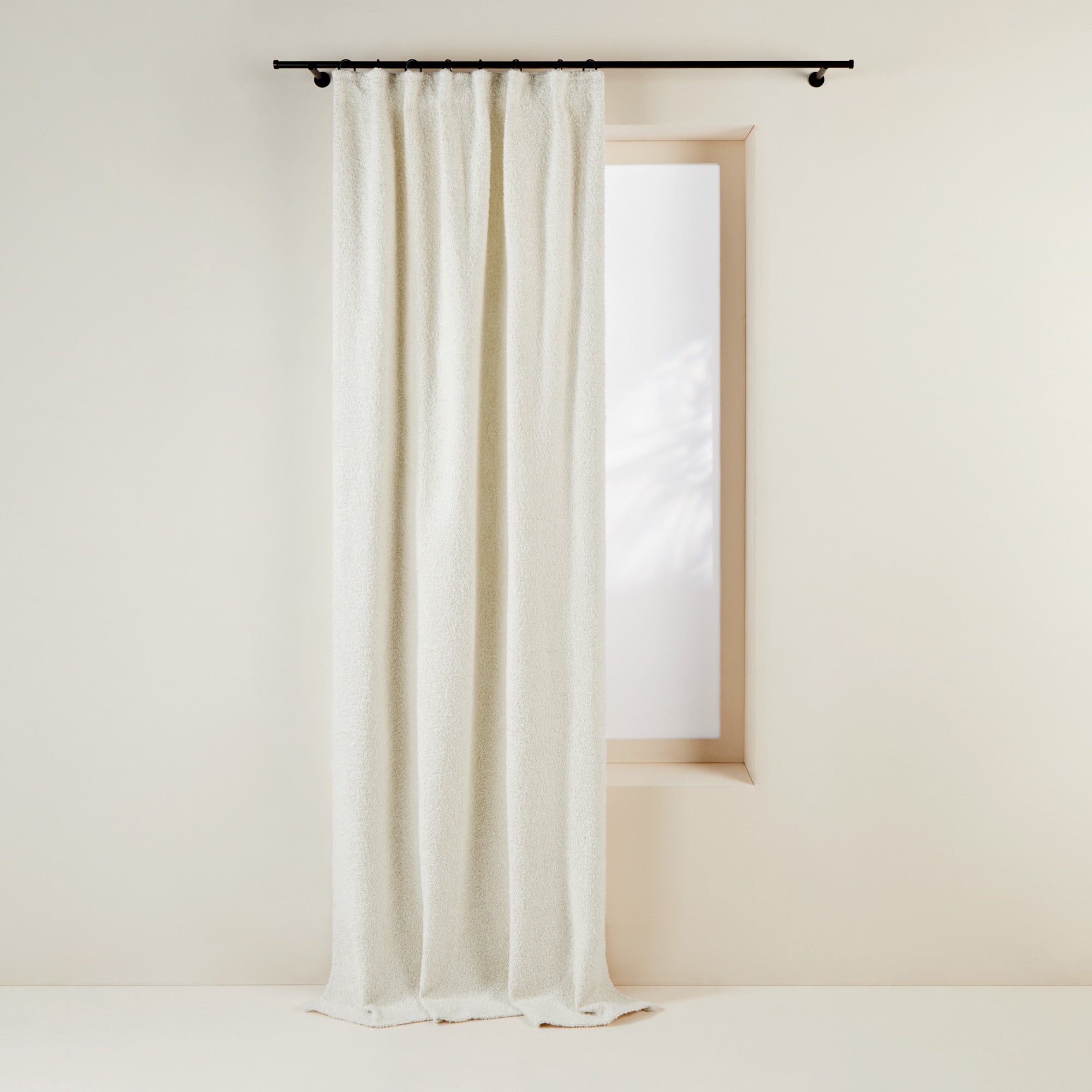 Curtain with ruffled braid LEONARD ivory