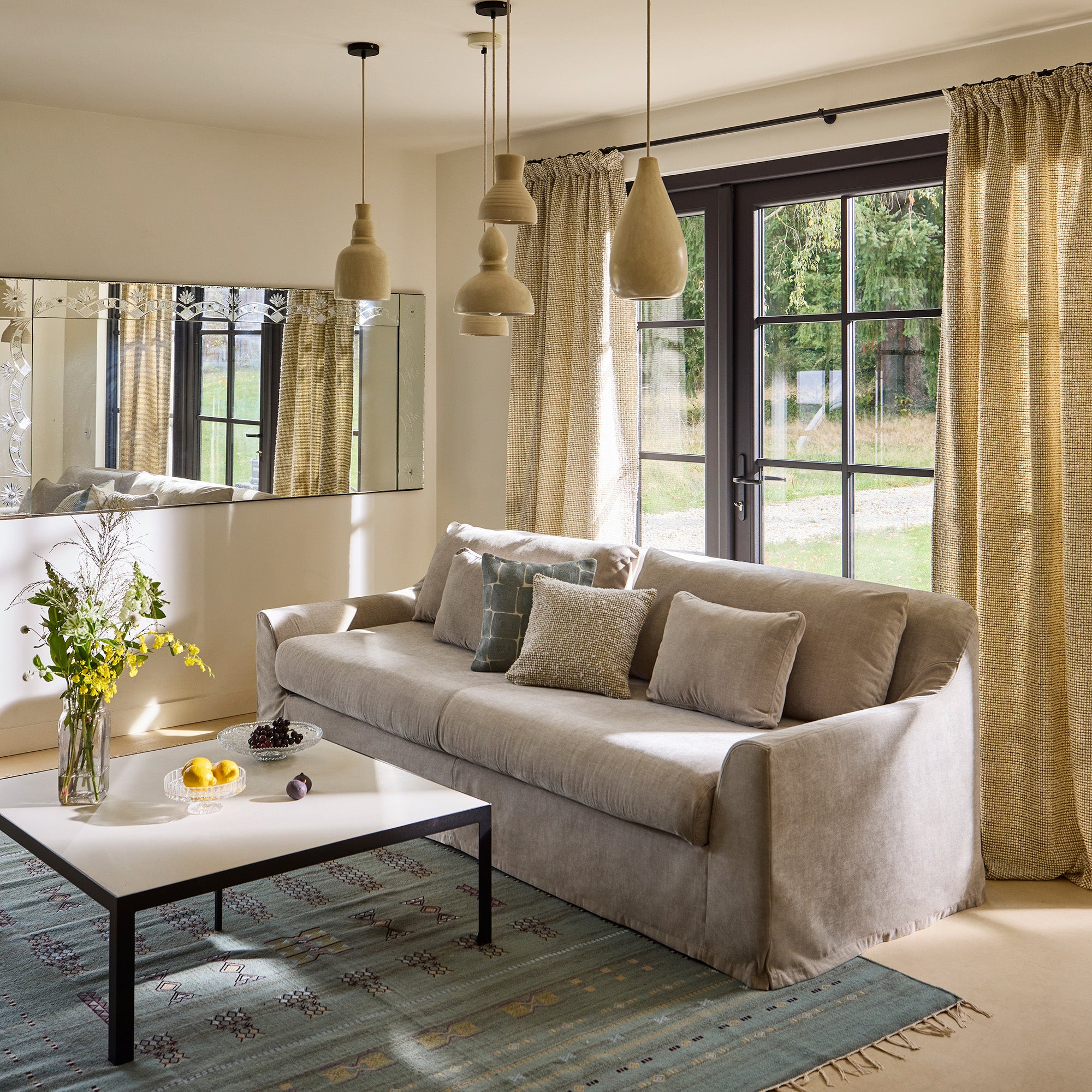 Rideau à galon fronceur PIETRO ivoire et naturel