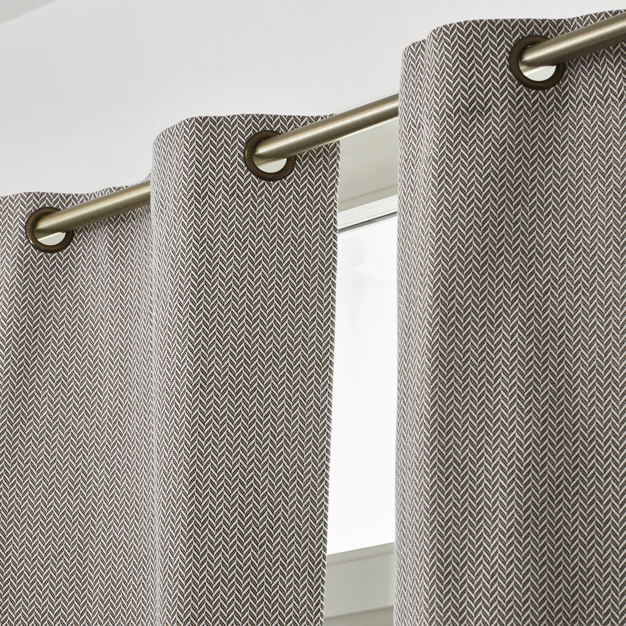 Rideau à oeillets dorés ALEJANDRO écru multicolore