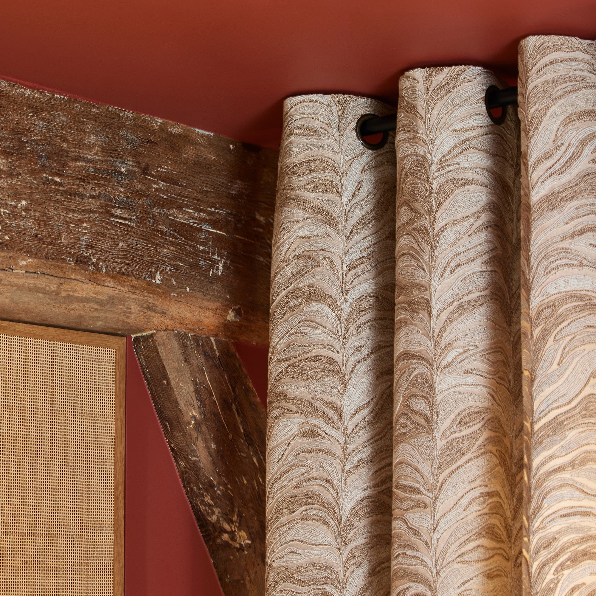 Rideau à oeillets dorés ARBORETA naturel | mobile_slider