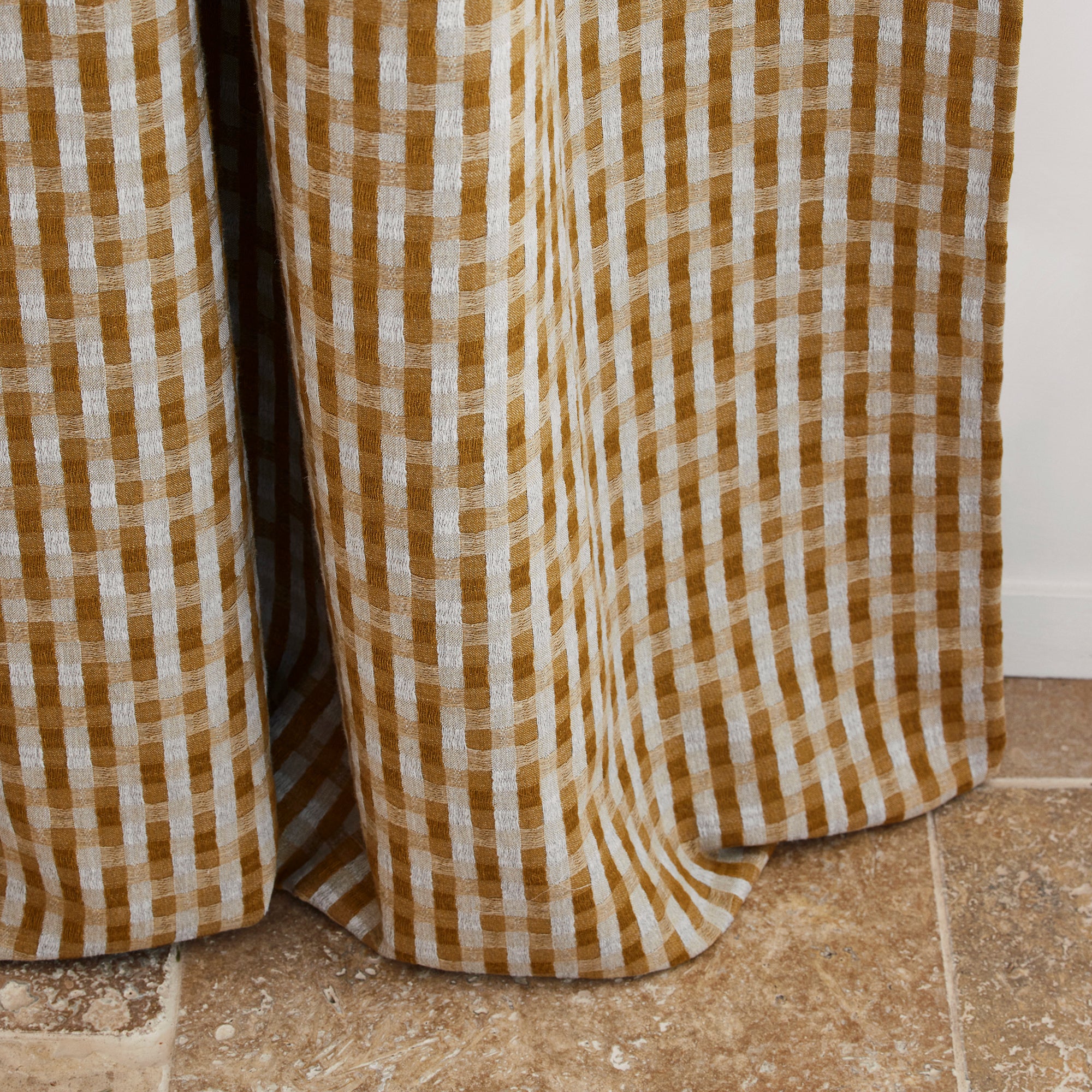 Rideau à oeillets dorés CASTIN naturel et ocre