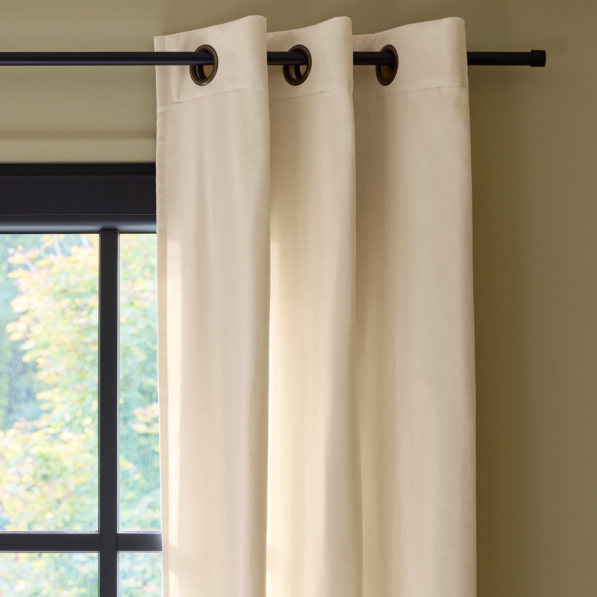 Rideau à oeillets dorés DALILA ivoire