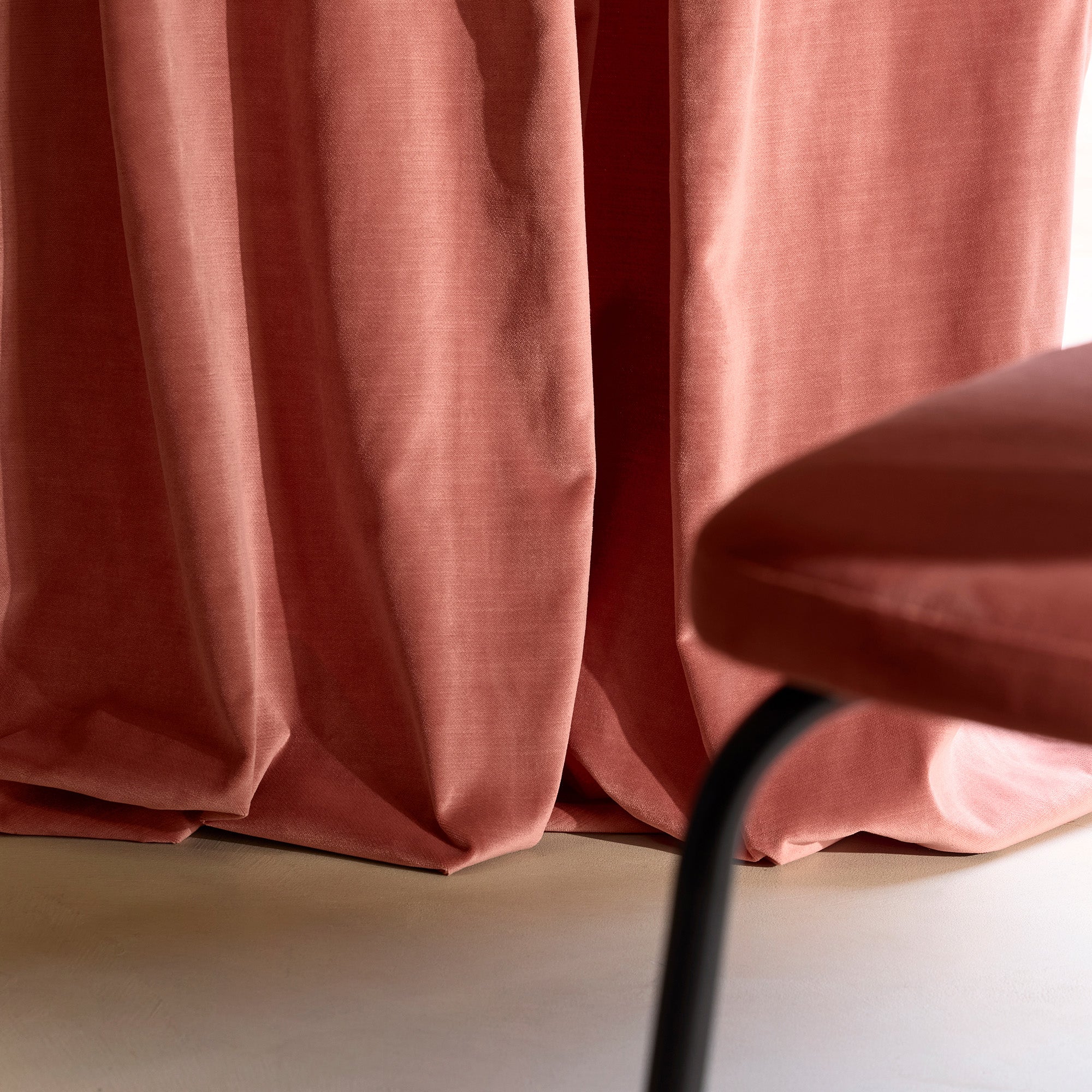 Rideau à oeillets dorés DALILA pêche rosé