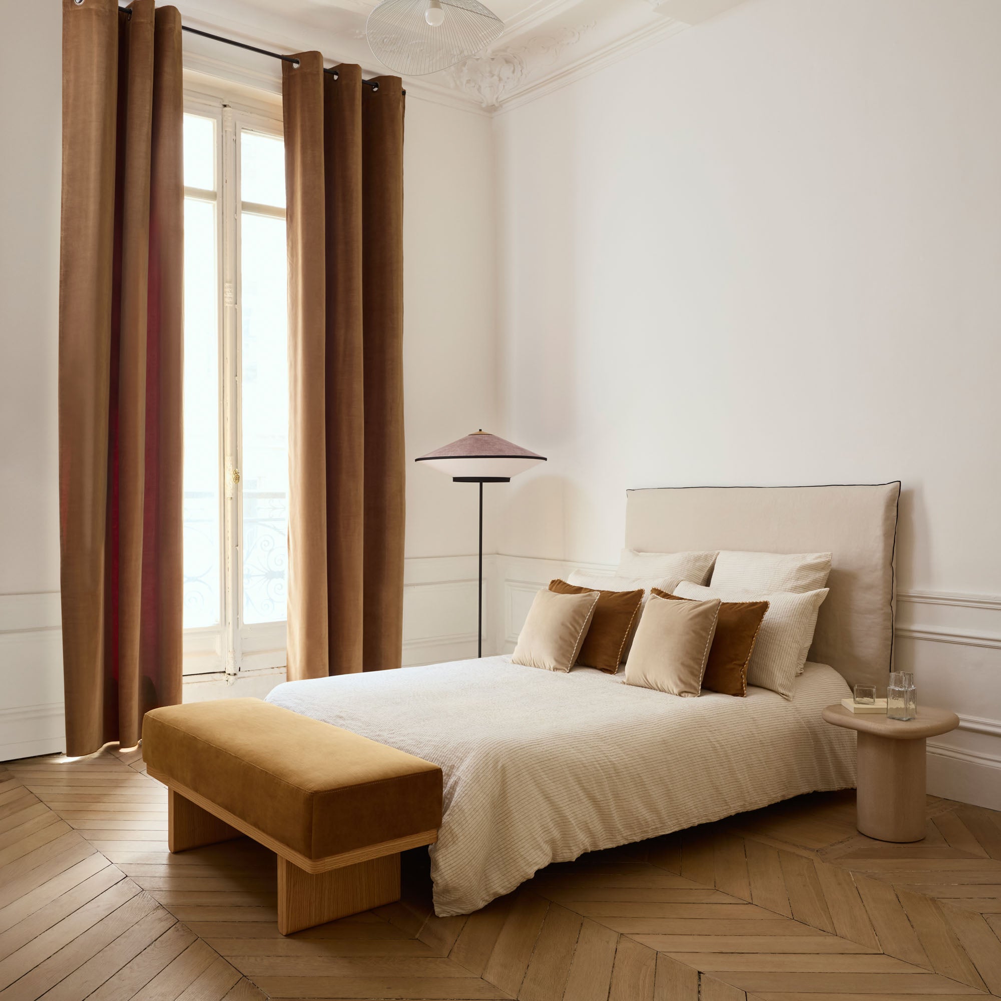 Rideau à galon fronceur DALILA camel doré