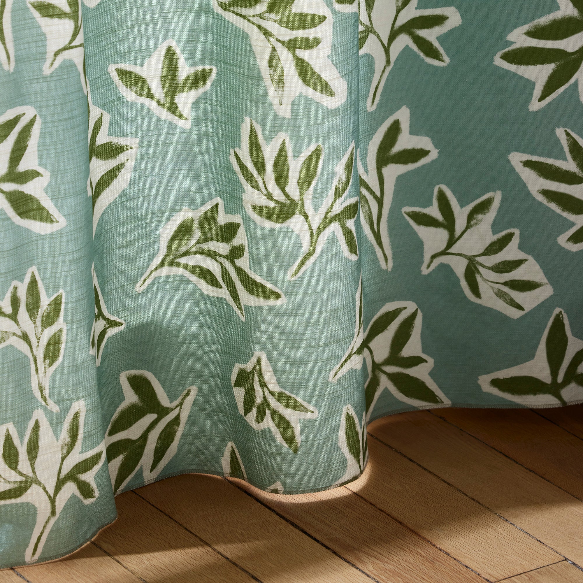 Rideau à oeillets dorés MATHYAS céladon et olive