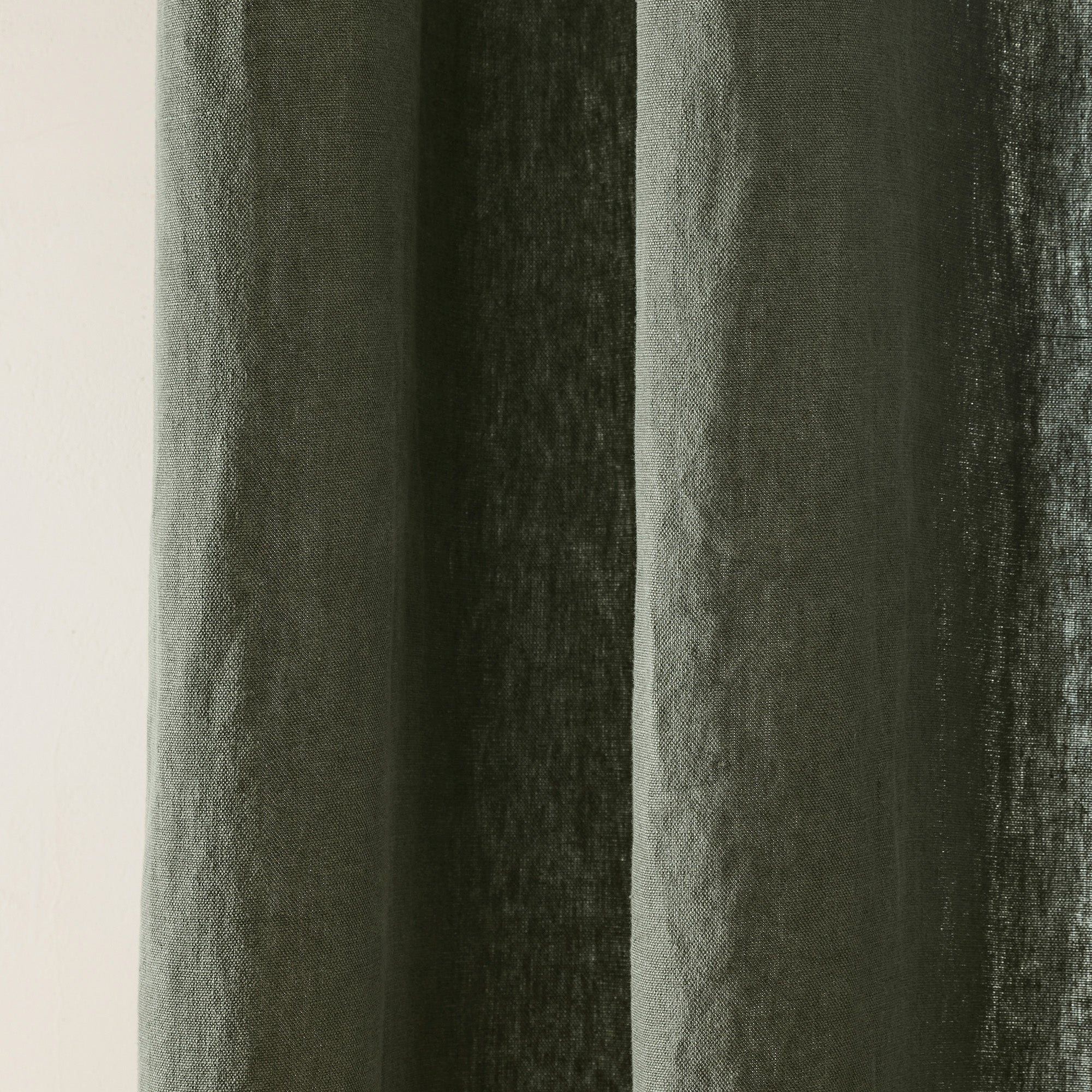 Rideau à oeillets dorés NINO kaki grisé et feston