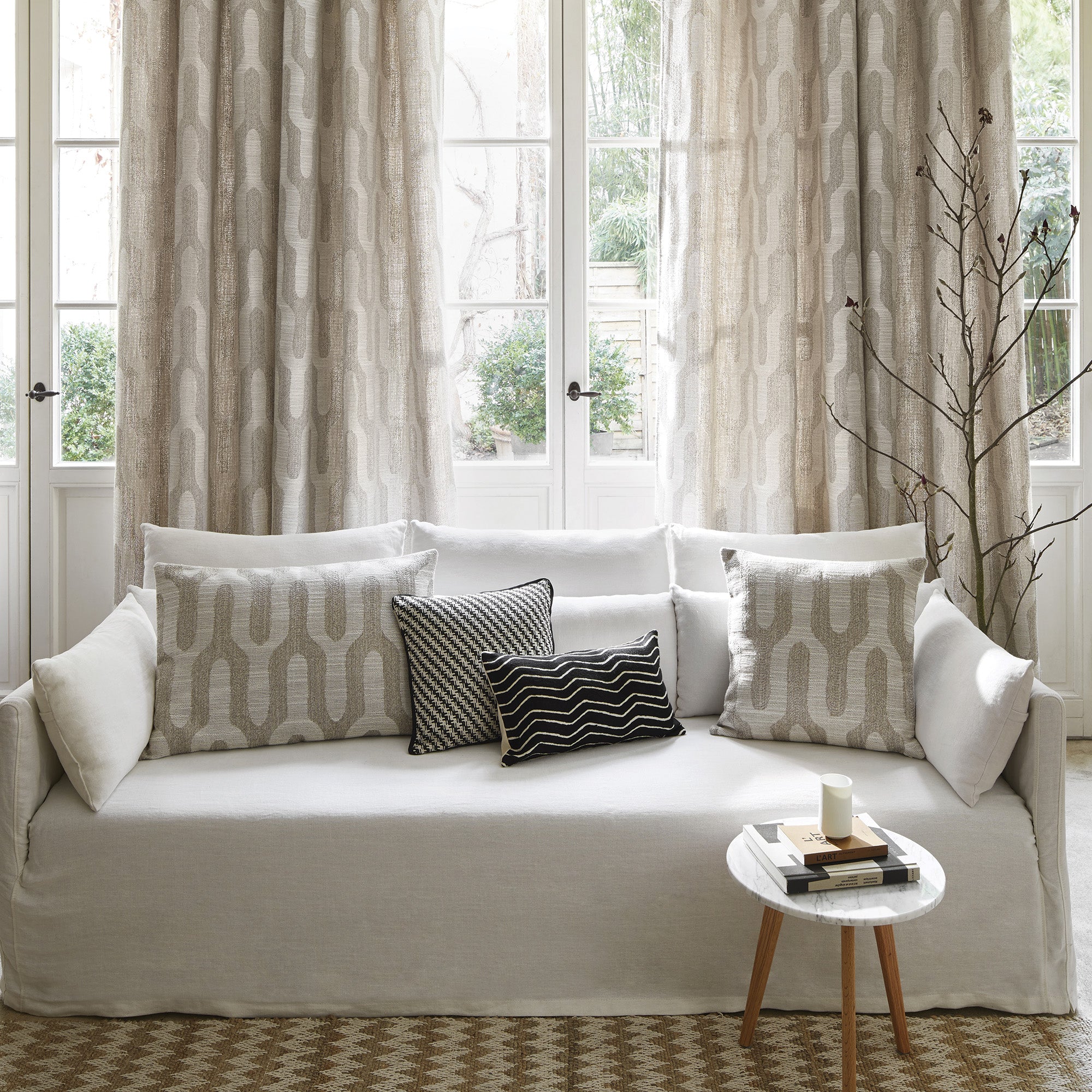 Rideau à oeillets argentés MARCUS naturel