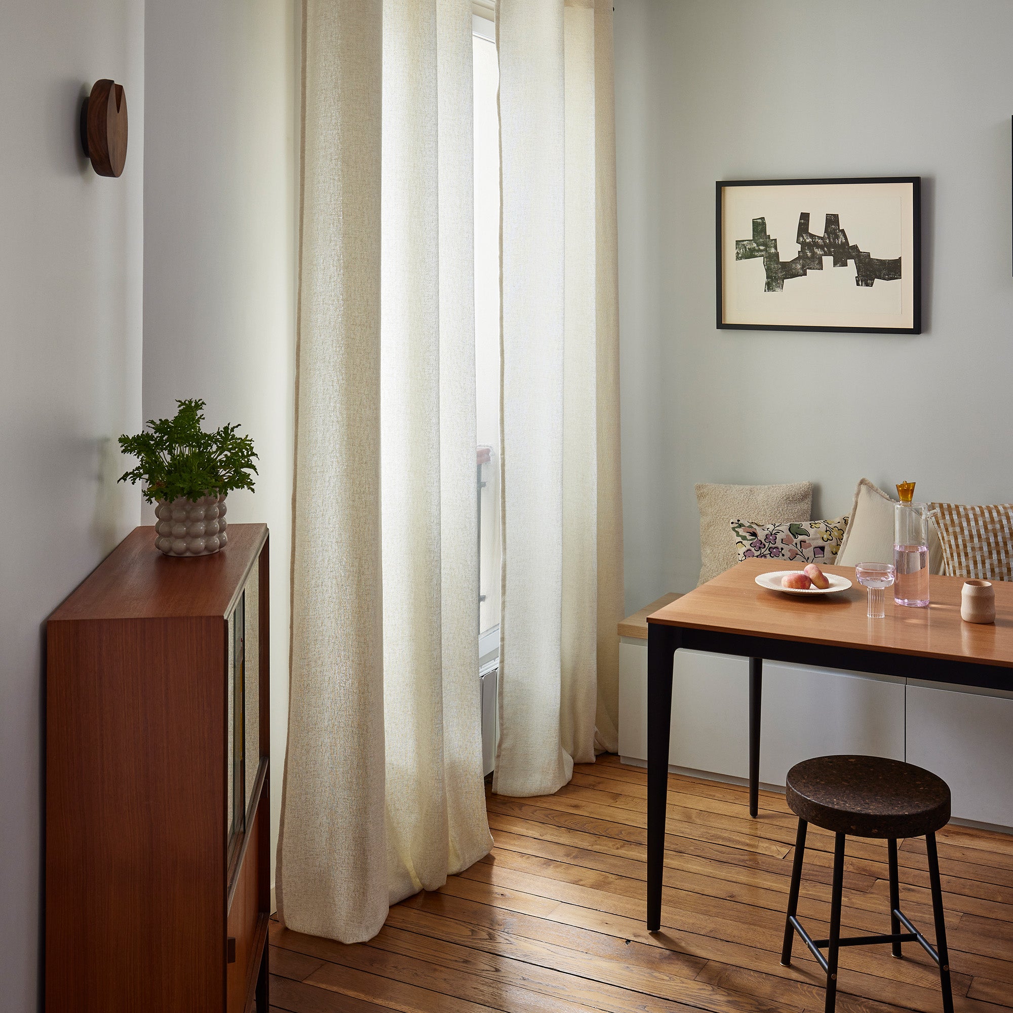 Rideau à passants DORYAN ivoire