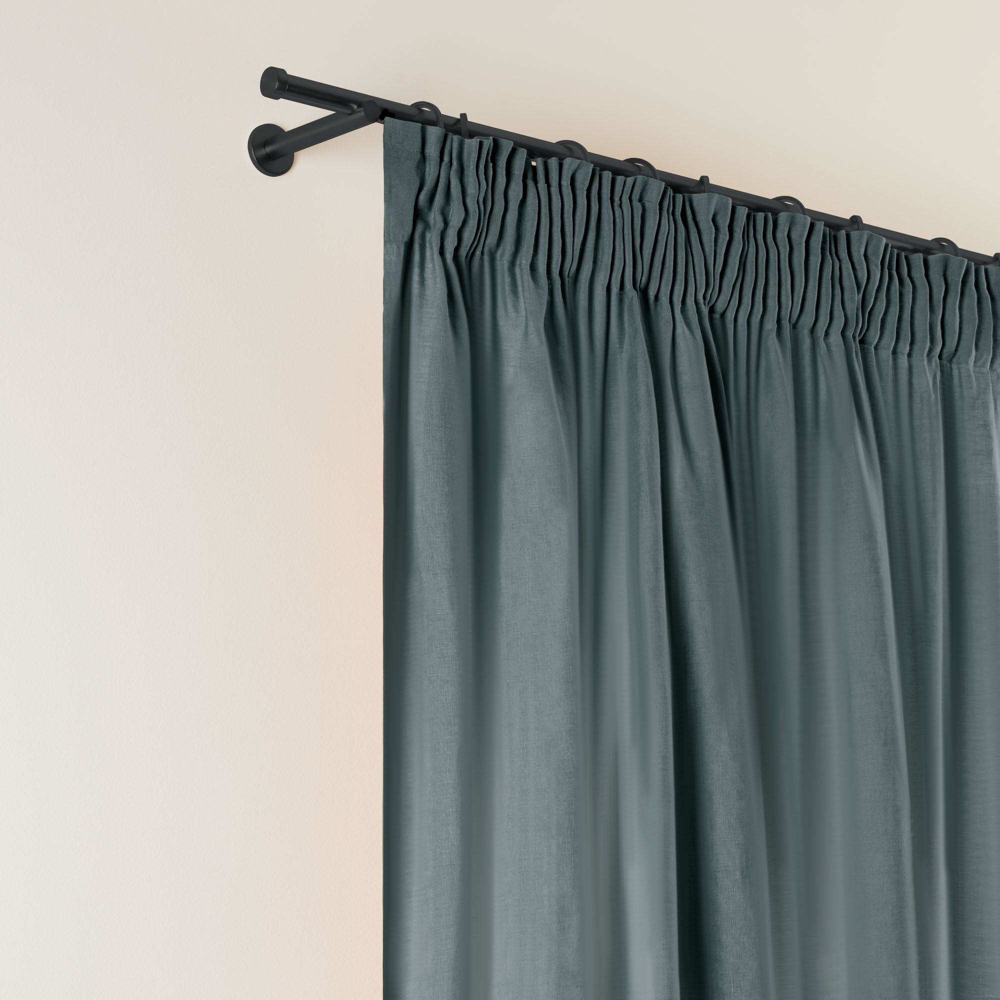 CARLINA verduisterend gevoerd plooigordijn in groengrijs