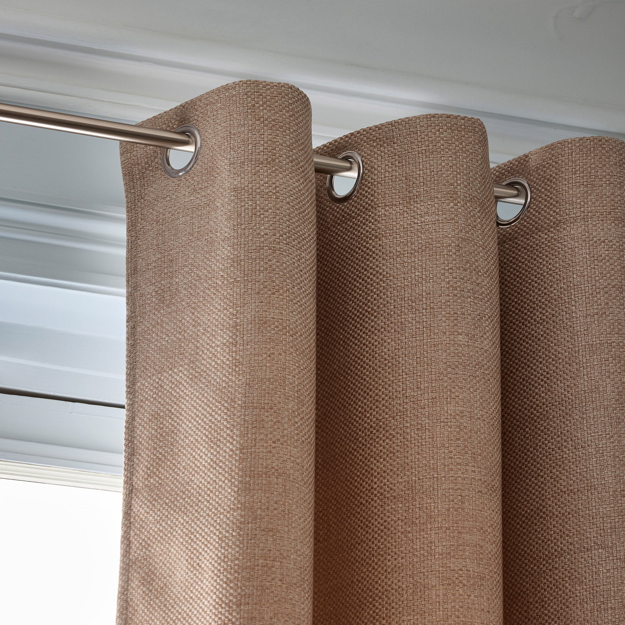 Rideau oeillets doublé thermique COCONUT beige clair