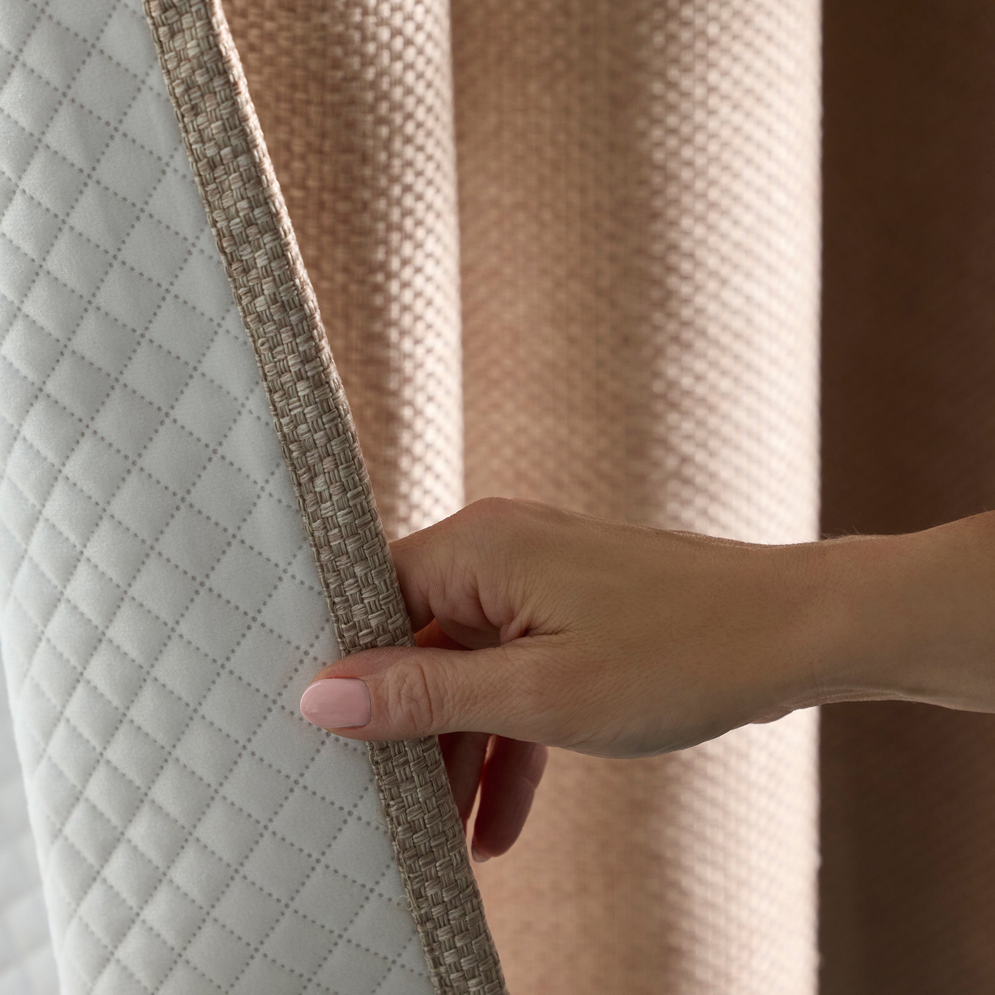 Rideau oeillets doublé thermique COCONUT beige clair