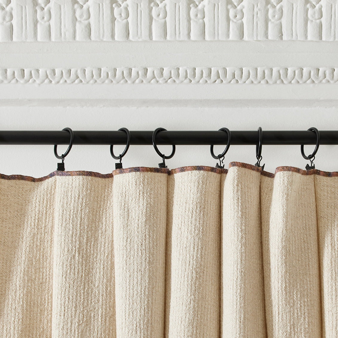 Rideau panneau GHABY naturel et bourdon en dégradé