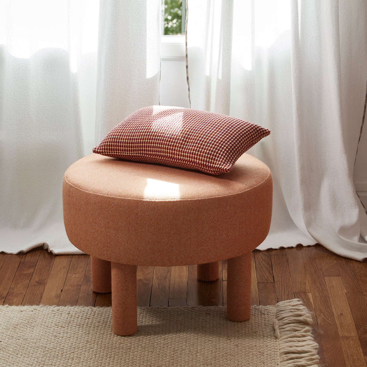 Rideau panneau GHABY blanc et bourdon en dégradé