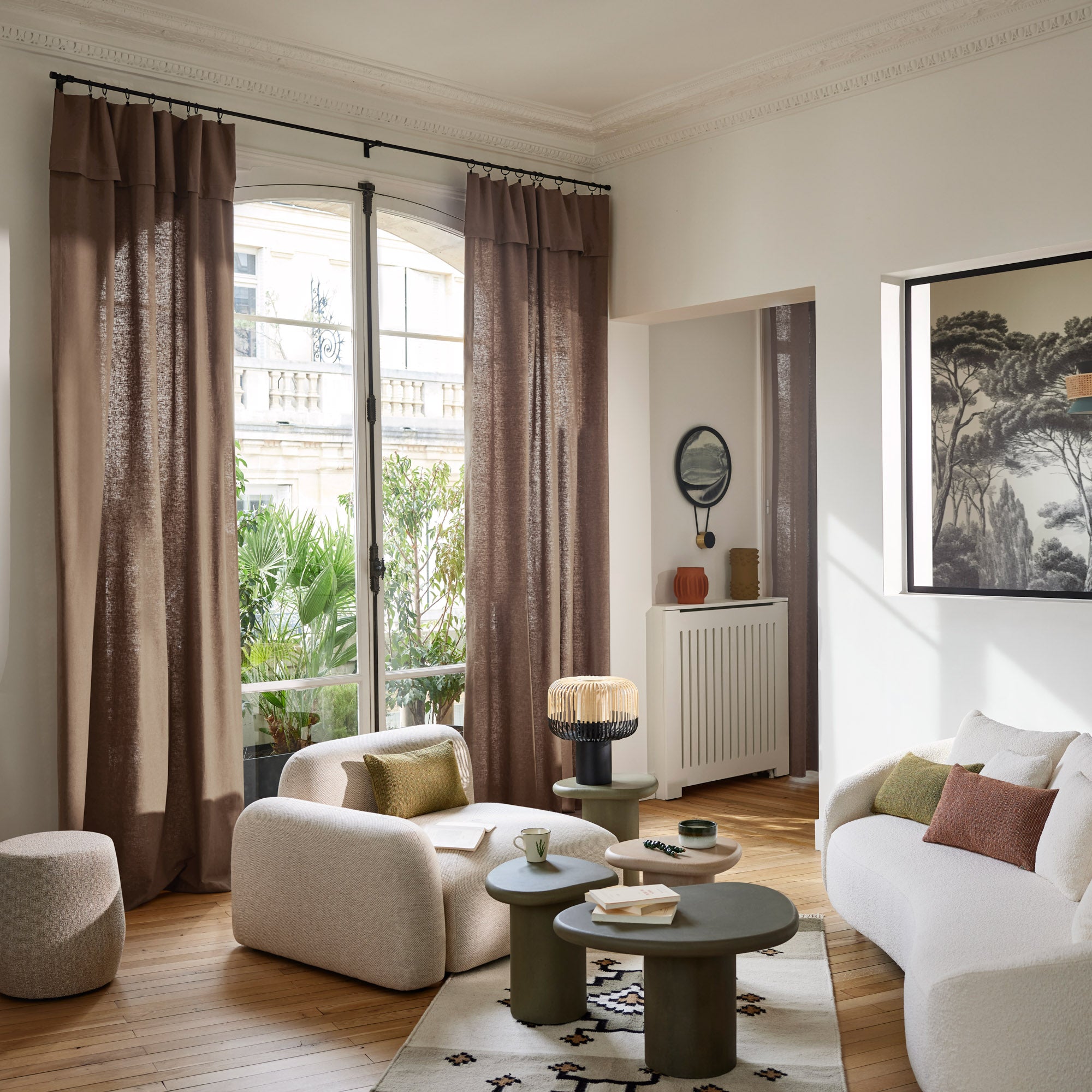 Rideau panneau LEOLINO brun smoky