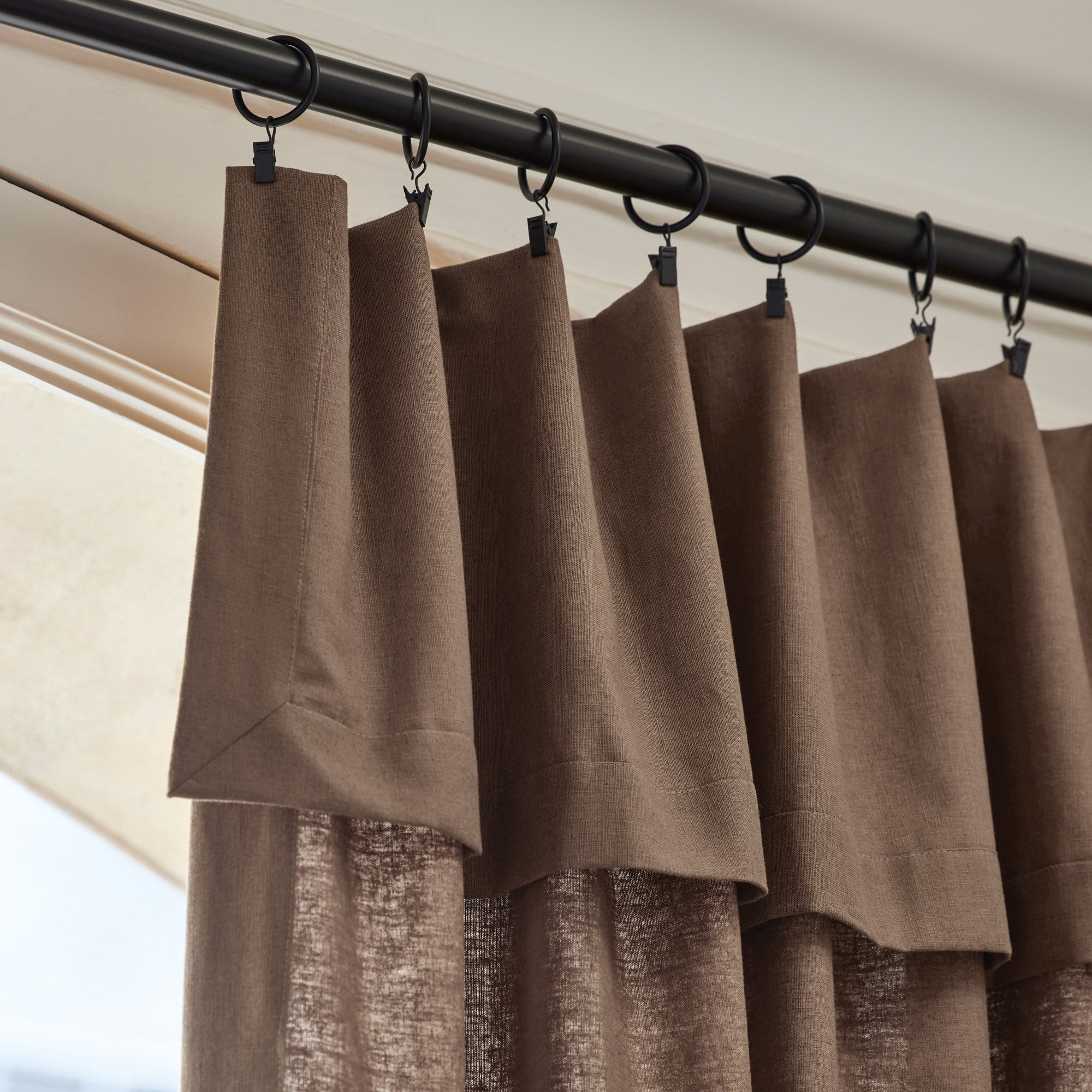 Rideau panneau LEOLINO brun smoky