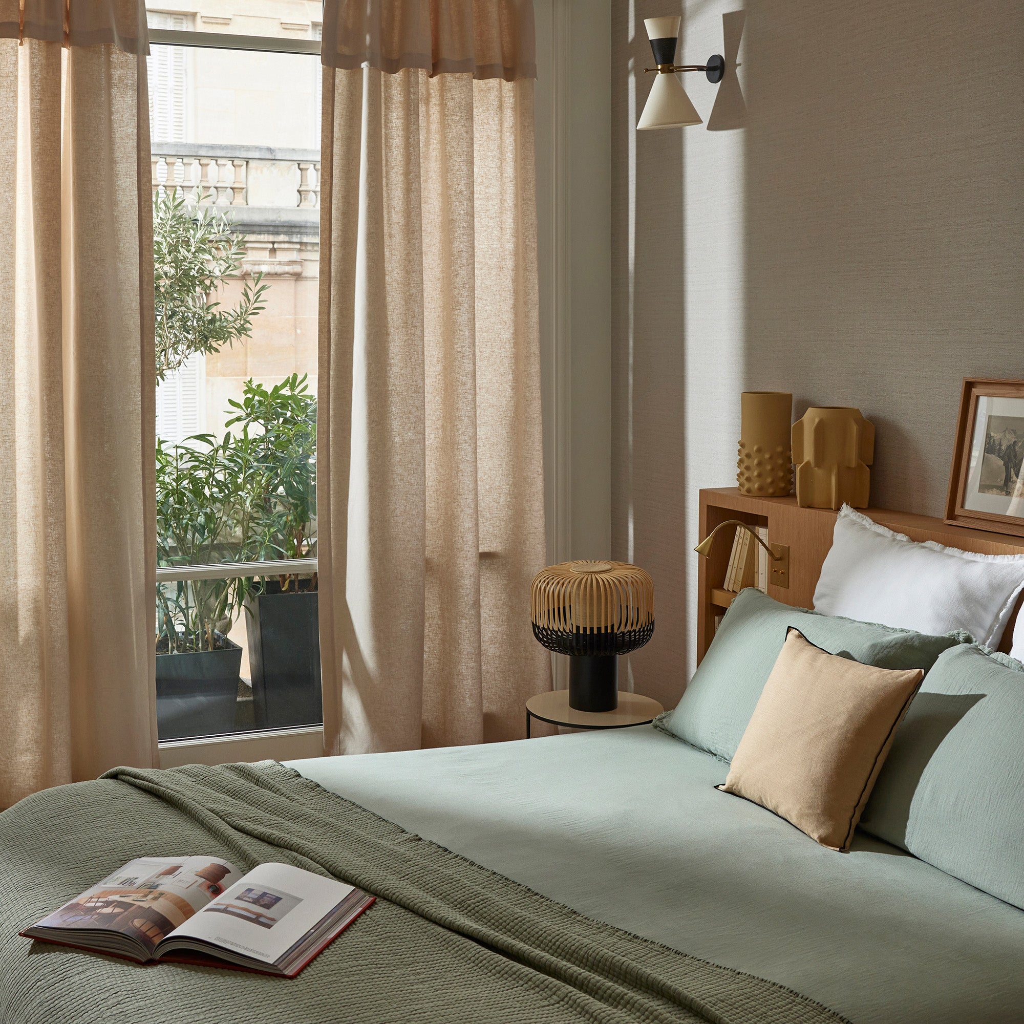 Rideau panneau LEOLINO beige minéral