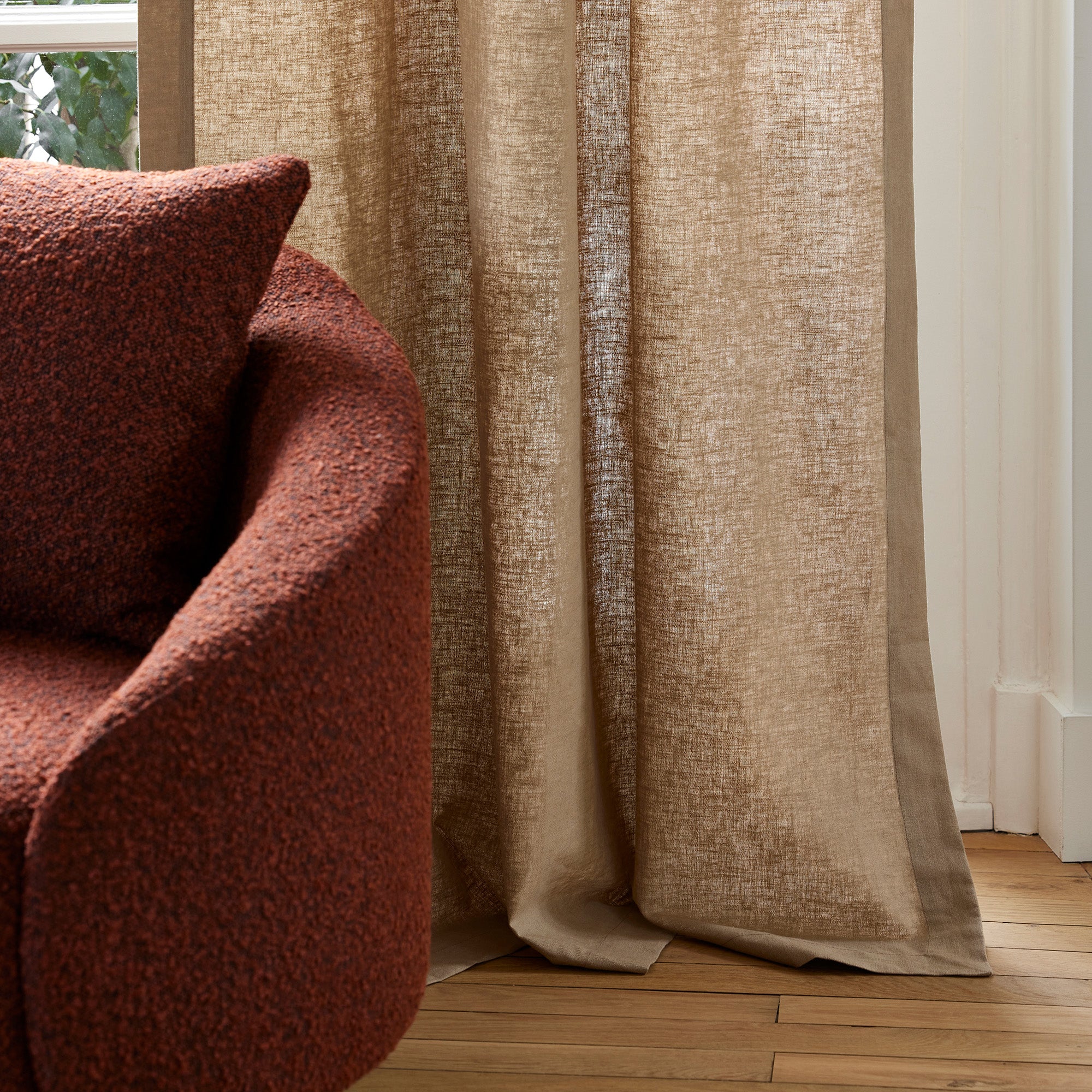 Rideau panneau LEOLINO sable chaud