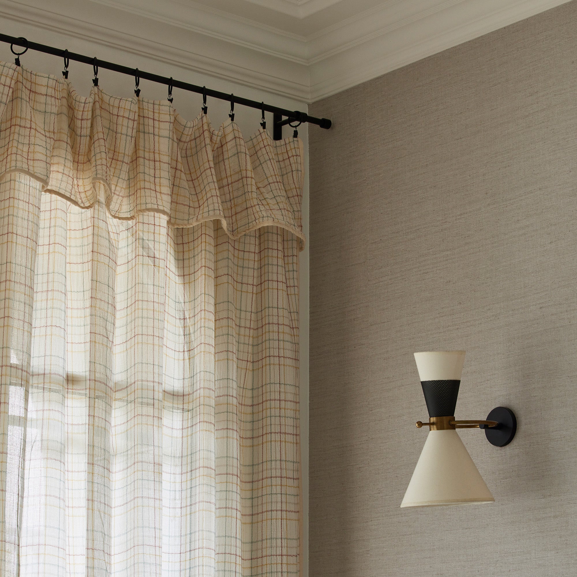 Rideau panneau LORINDA naturel à coloris multiples